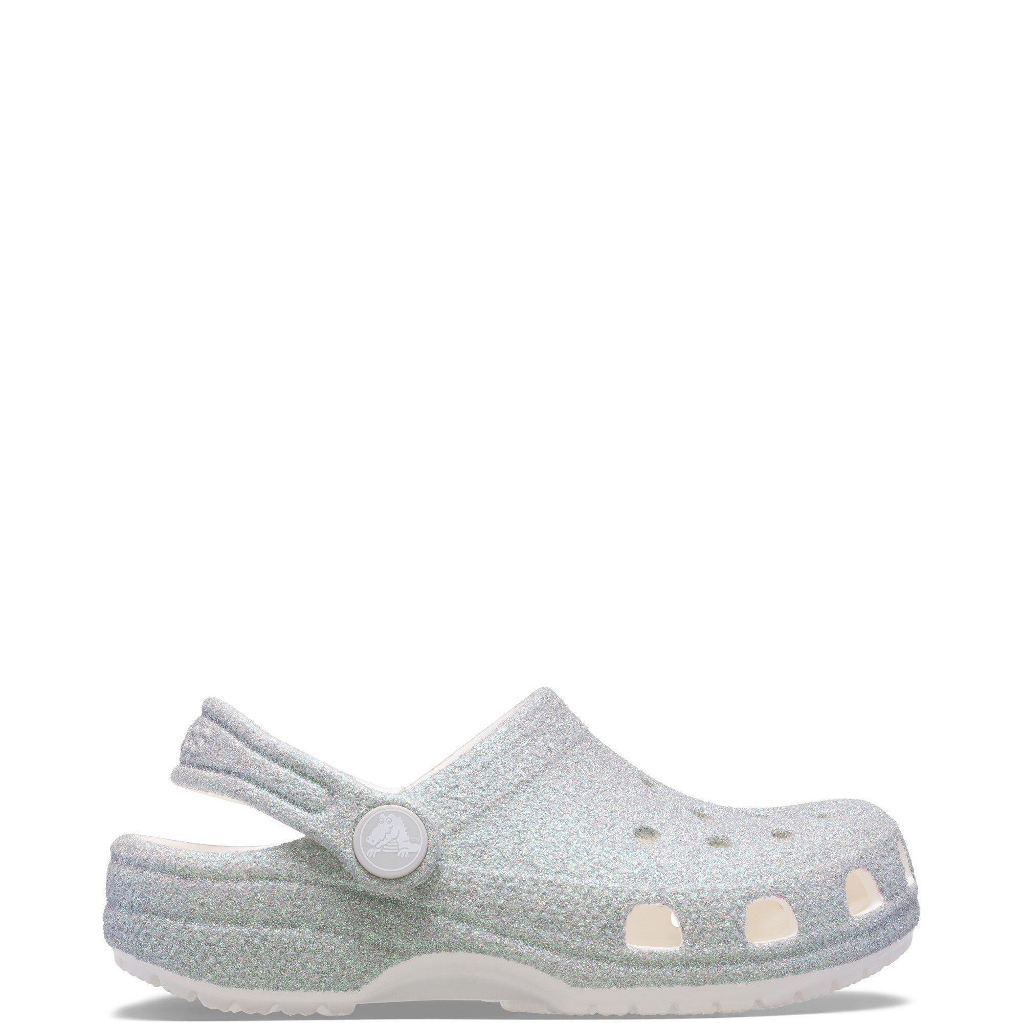 White - Crocs - Kids' Classic Glitter Clogs - 1