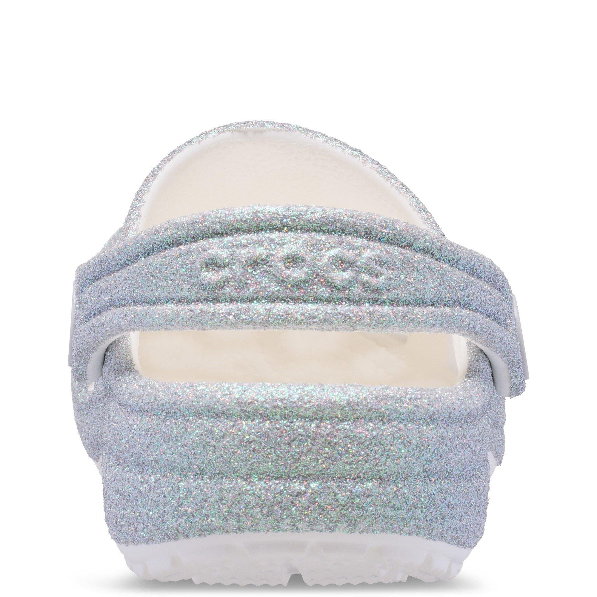 White - Crocs - Kids' Classic Glitter Clogs - 3
