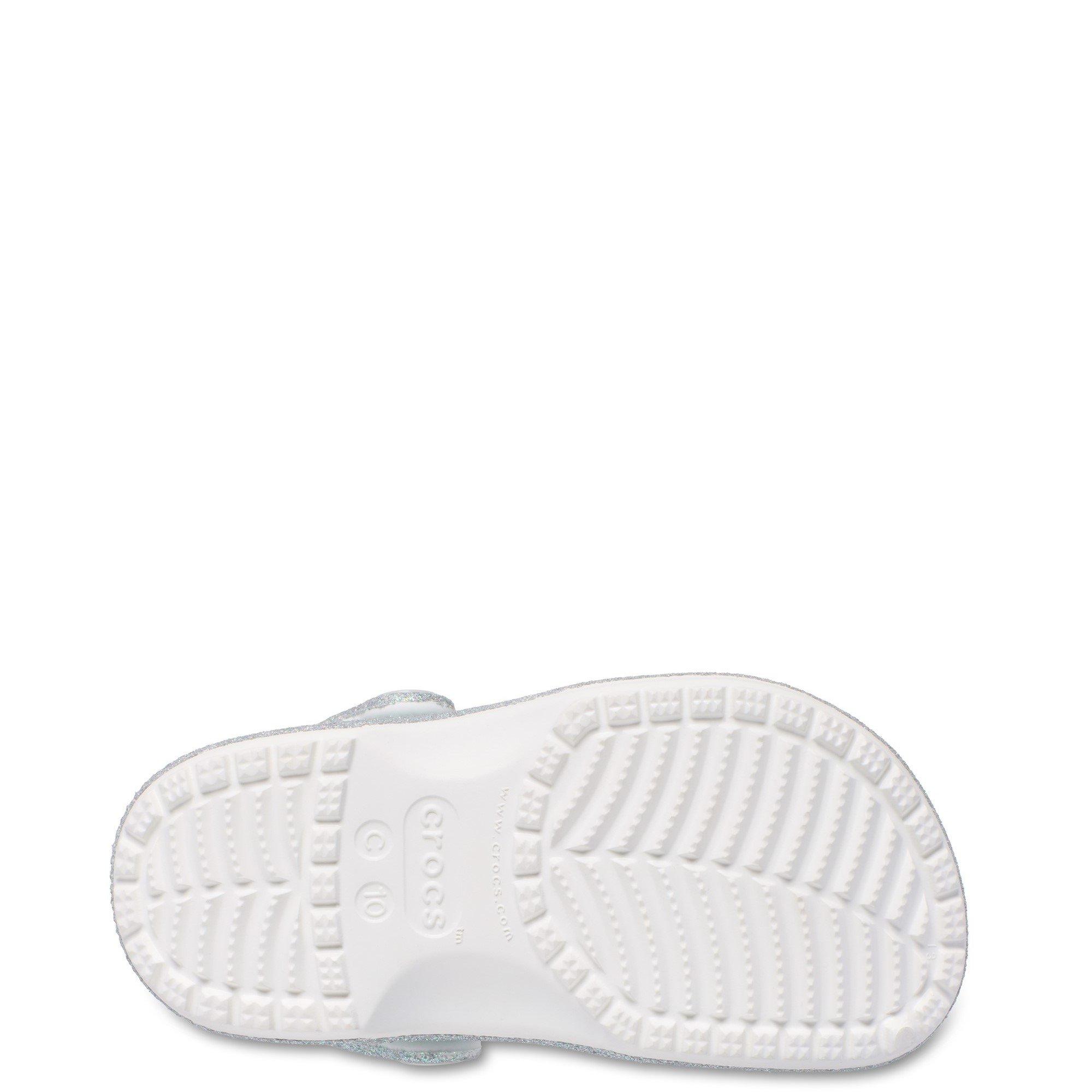 White - Crocs - Kids' Classic Glitter Clogs - 5