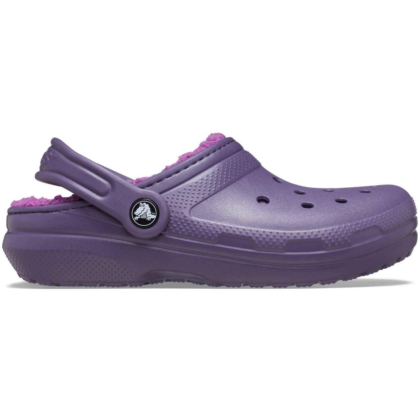 Dark Purple - Crocs - Kids' Classic Lined Clogs - 1