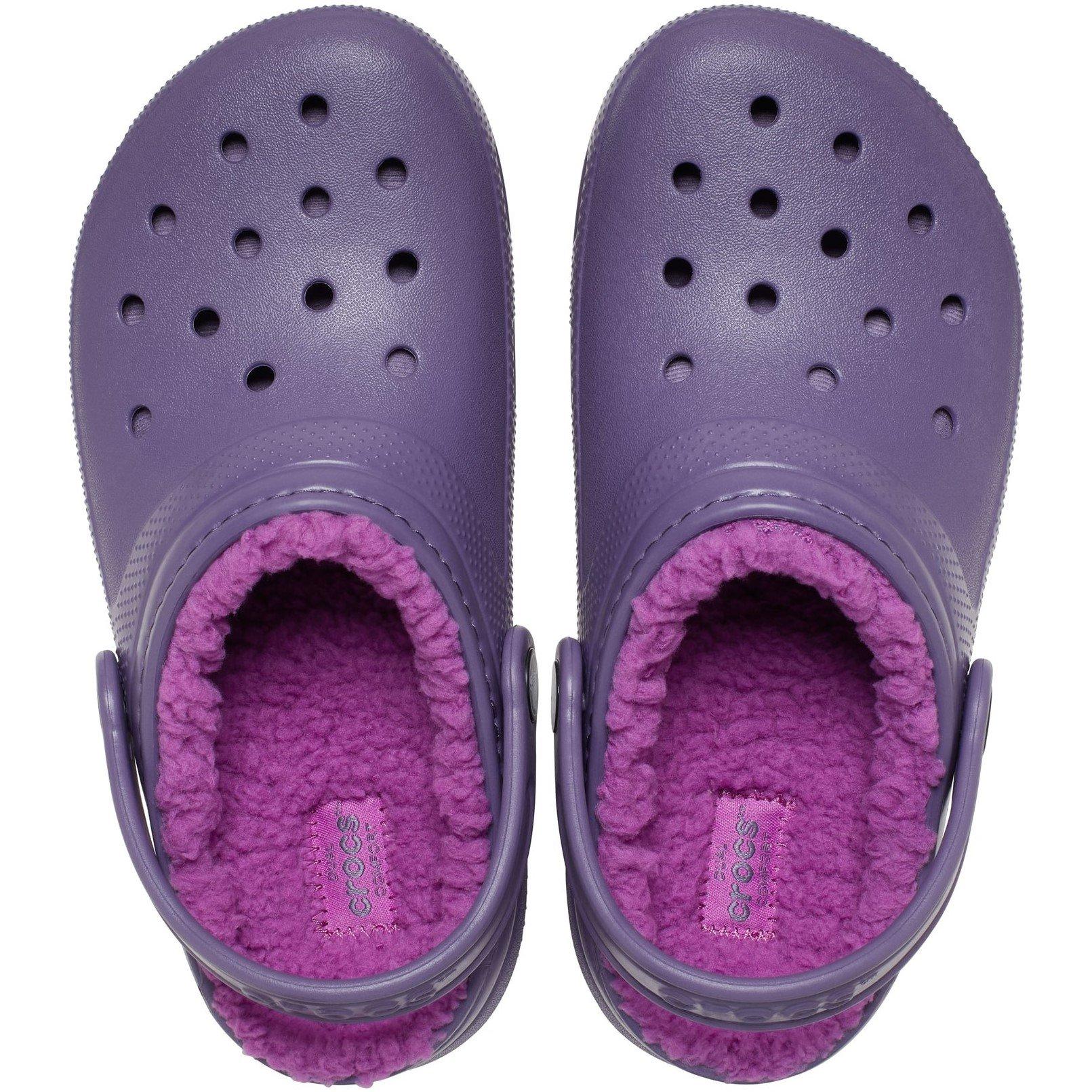 Dark Purple - Crocs - Kids' Classic Lined Clogs - 3