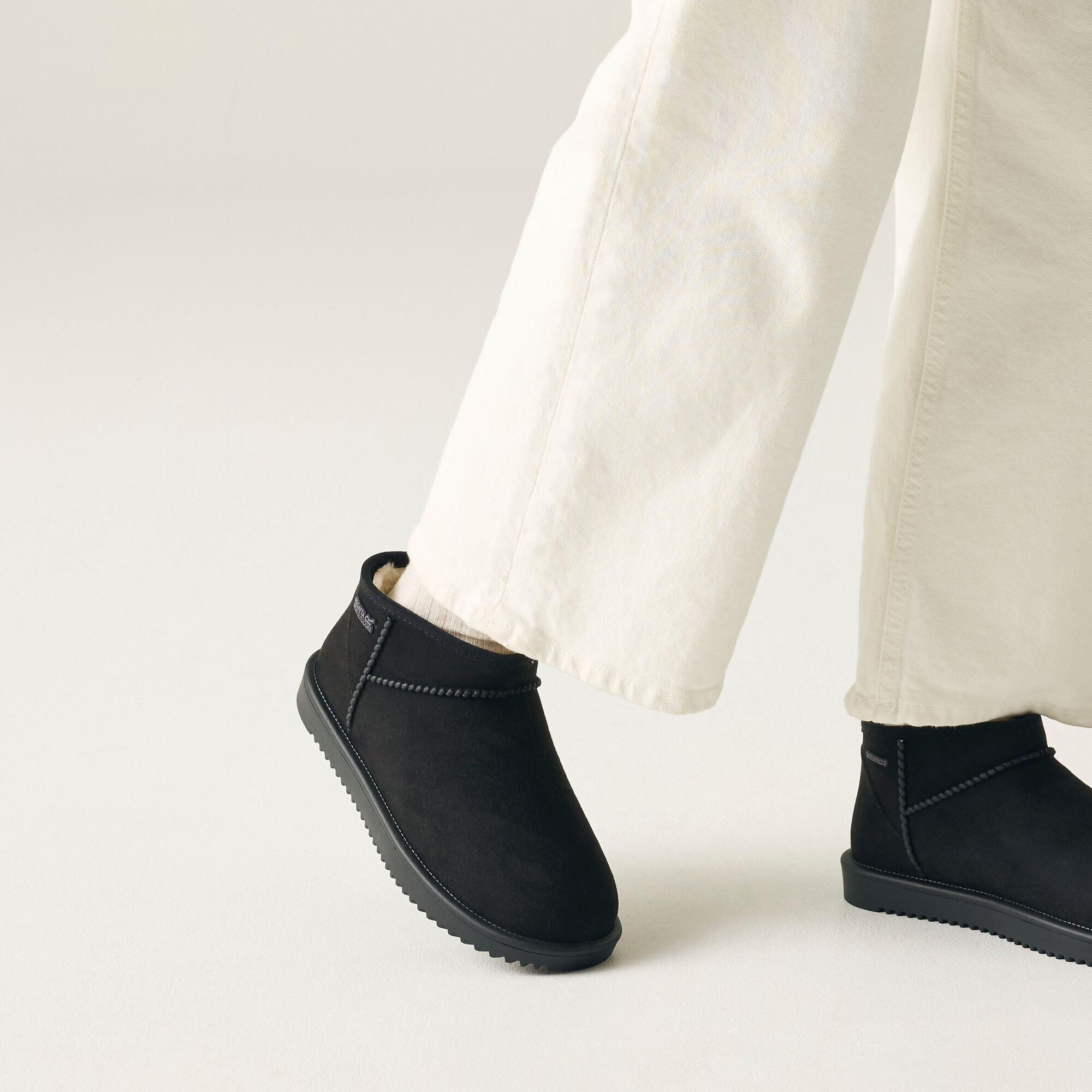 Black - Regatta - Women's Risley Short Waterproof Faux Fur Lined Flat Ankle Boots - 3