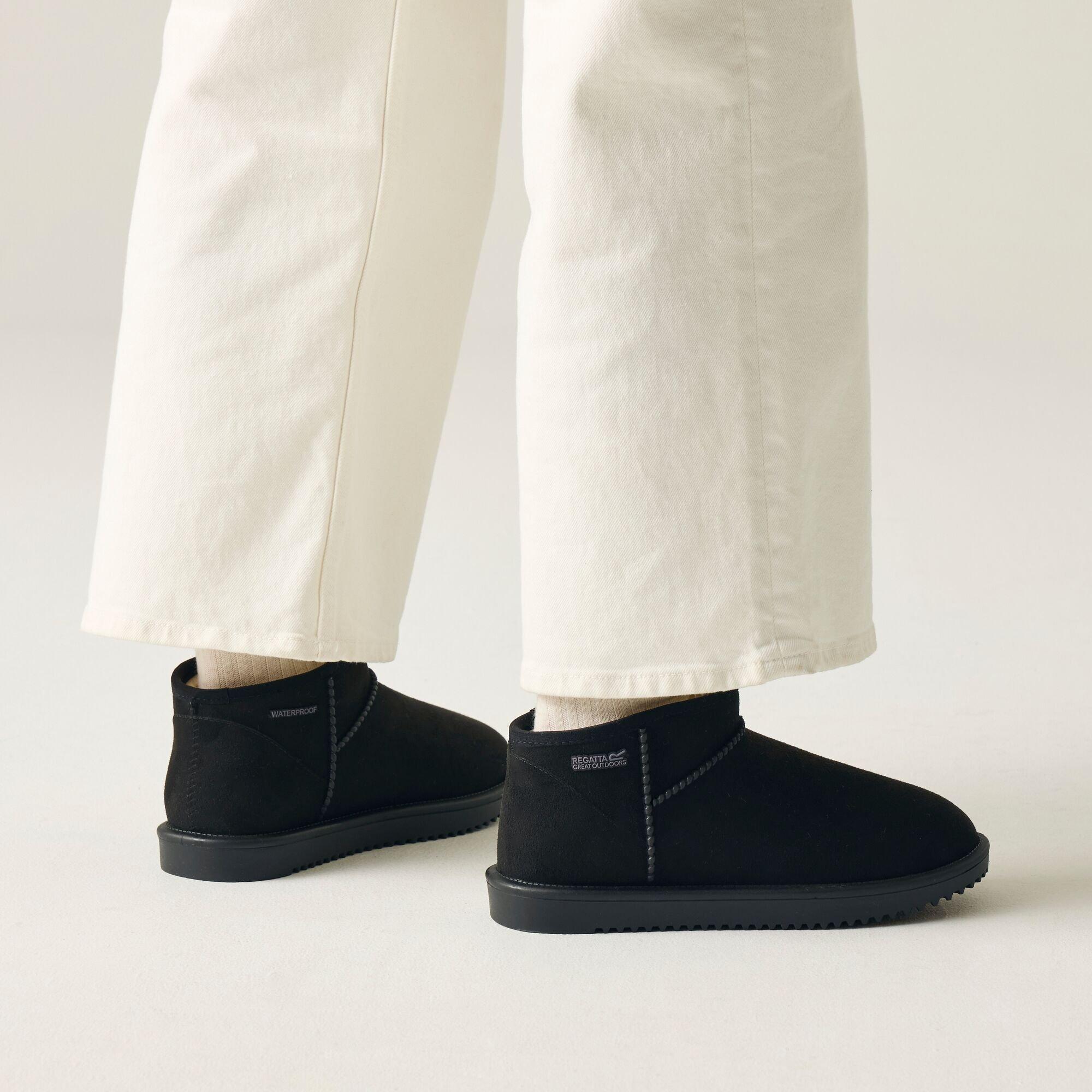 Black - Regatta - Women's Risley Short Waterproof Faux Fur Lined Flat Ankle Boots - 4