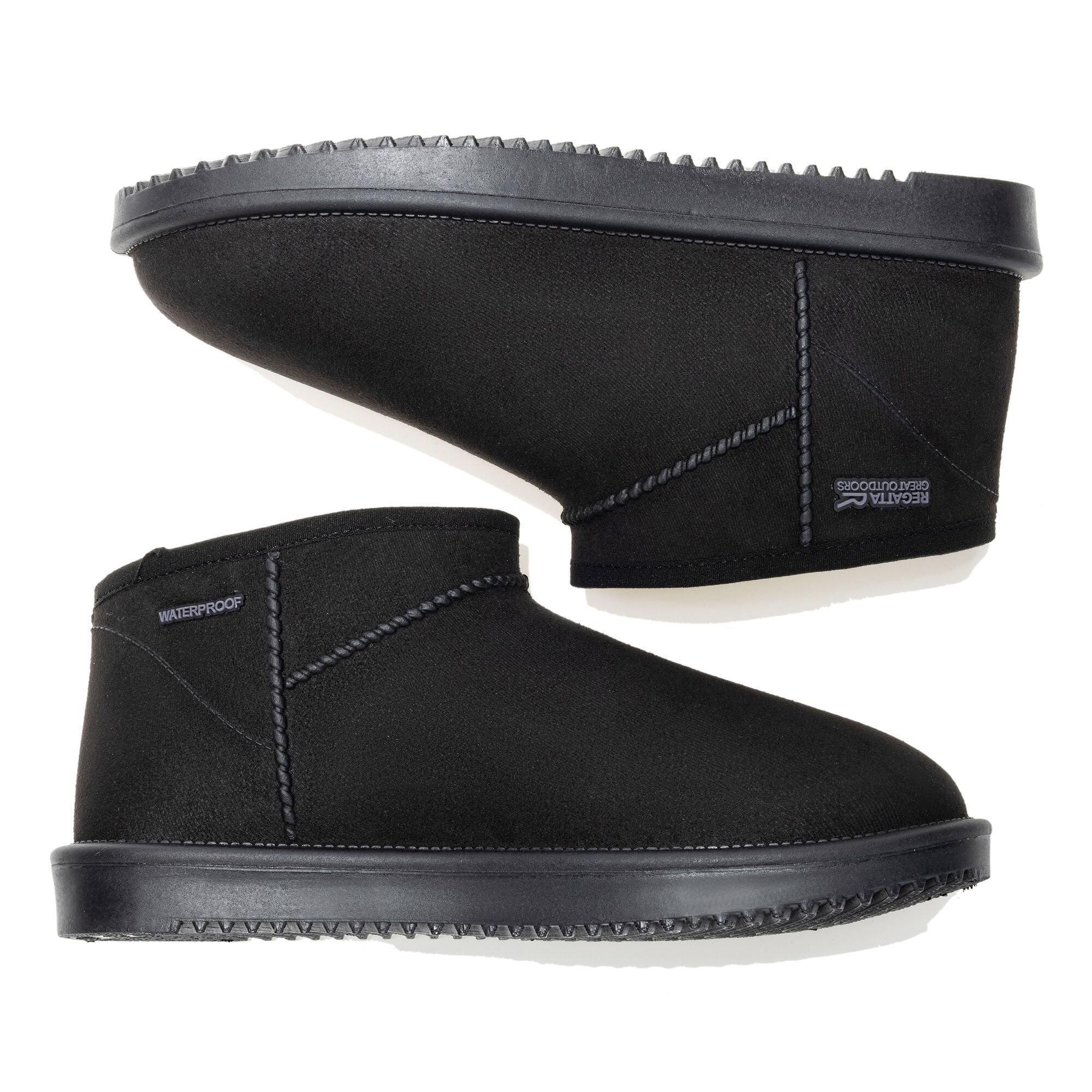 Black - Regatta - Women's Risley Short Waterproof Faux Fur Lined Flat Ankle Boots - 7