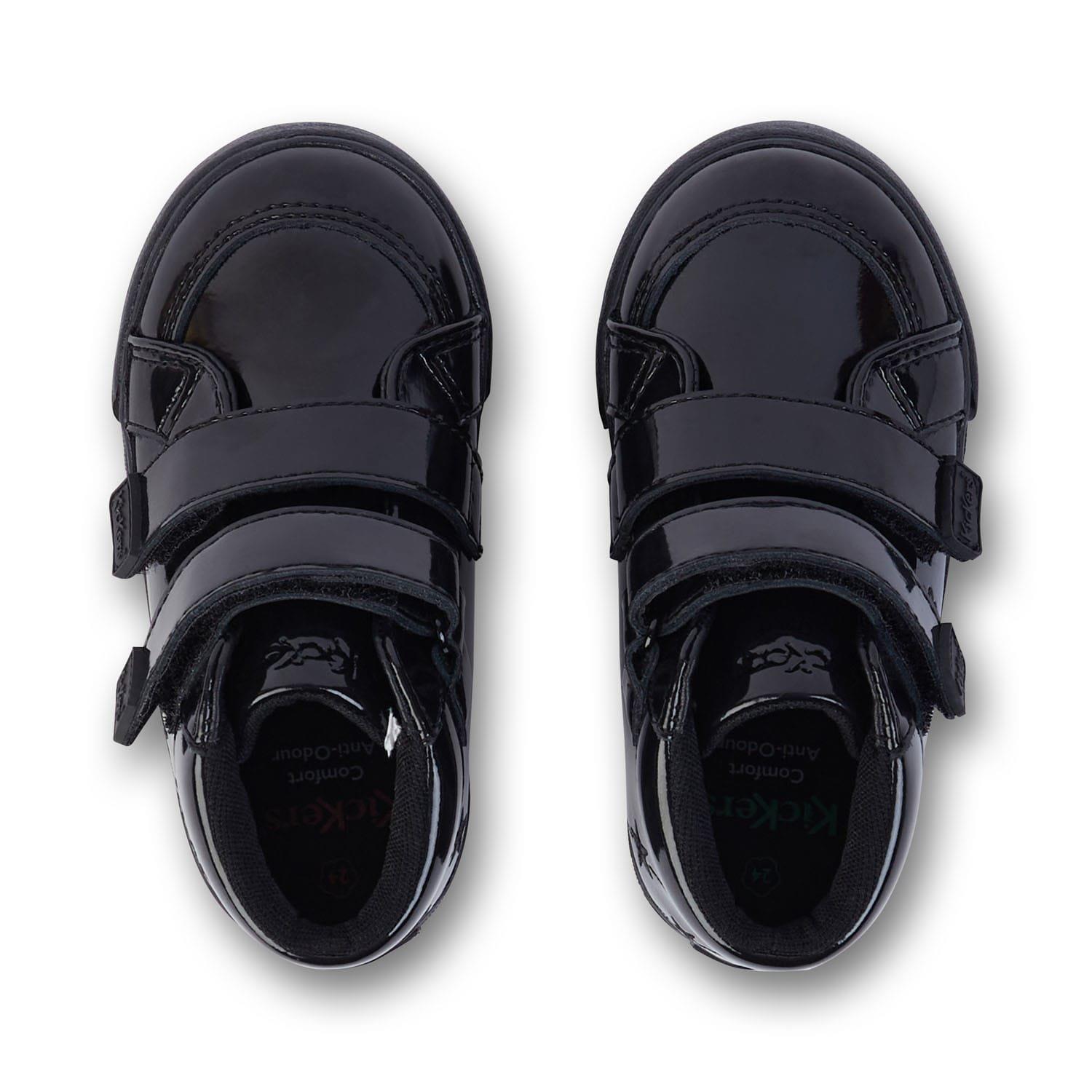 Black - Kickers - Kids Tovni Hi Stardust Patent Boots - 4