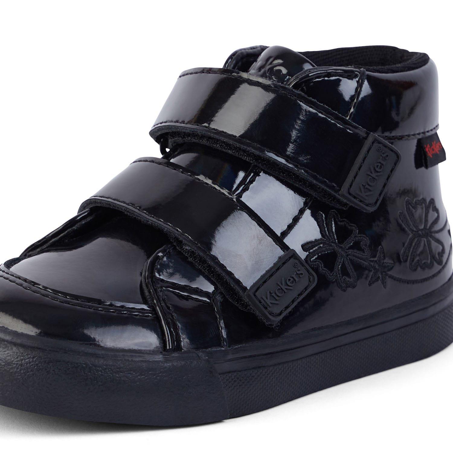 Black - Kickers - Kids Tovni Hi Stardust Patent Boots - 5