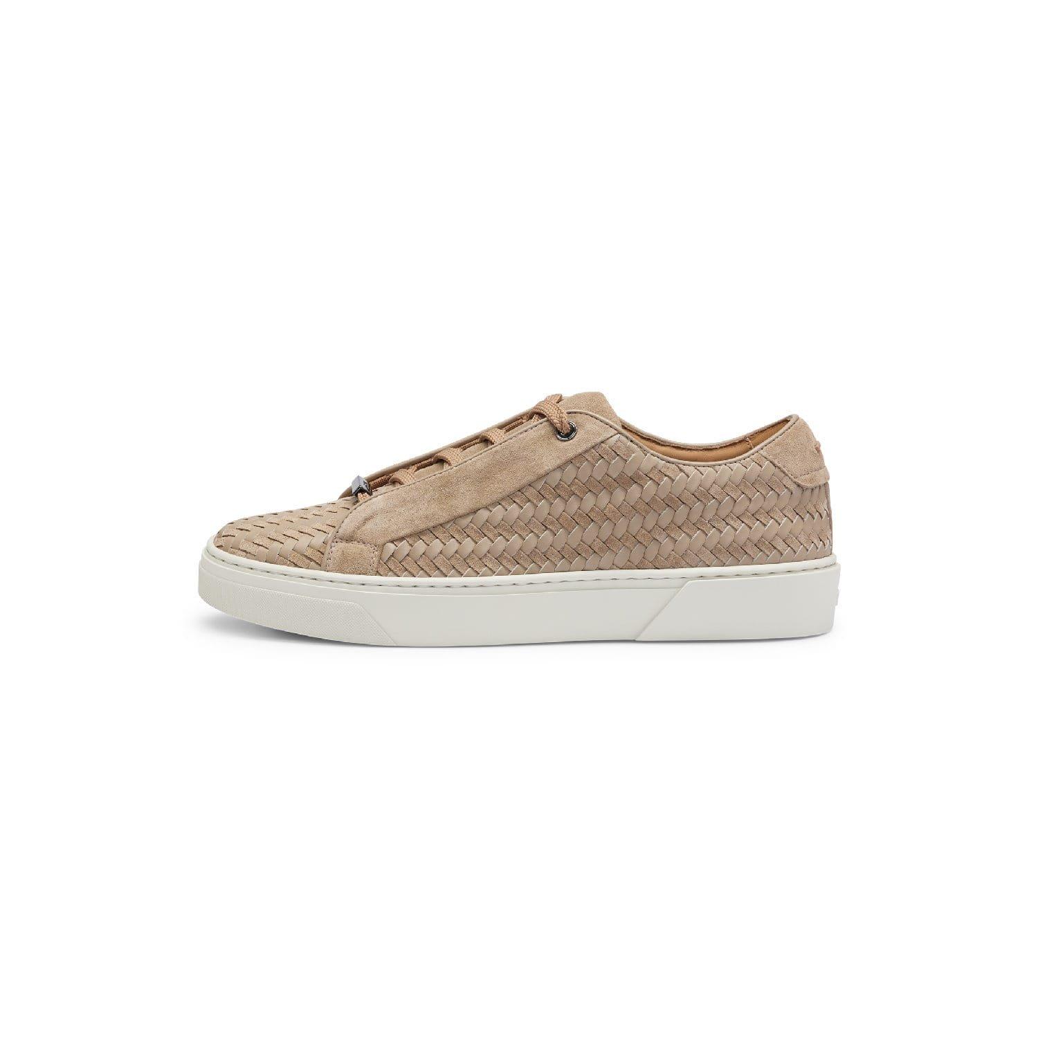 Beige - Boss - Gary Italian Made Woven Trainers - 2