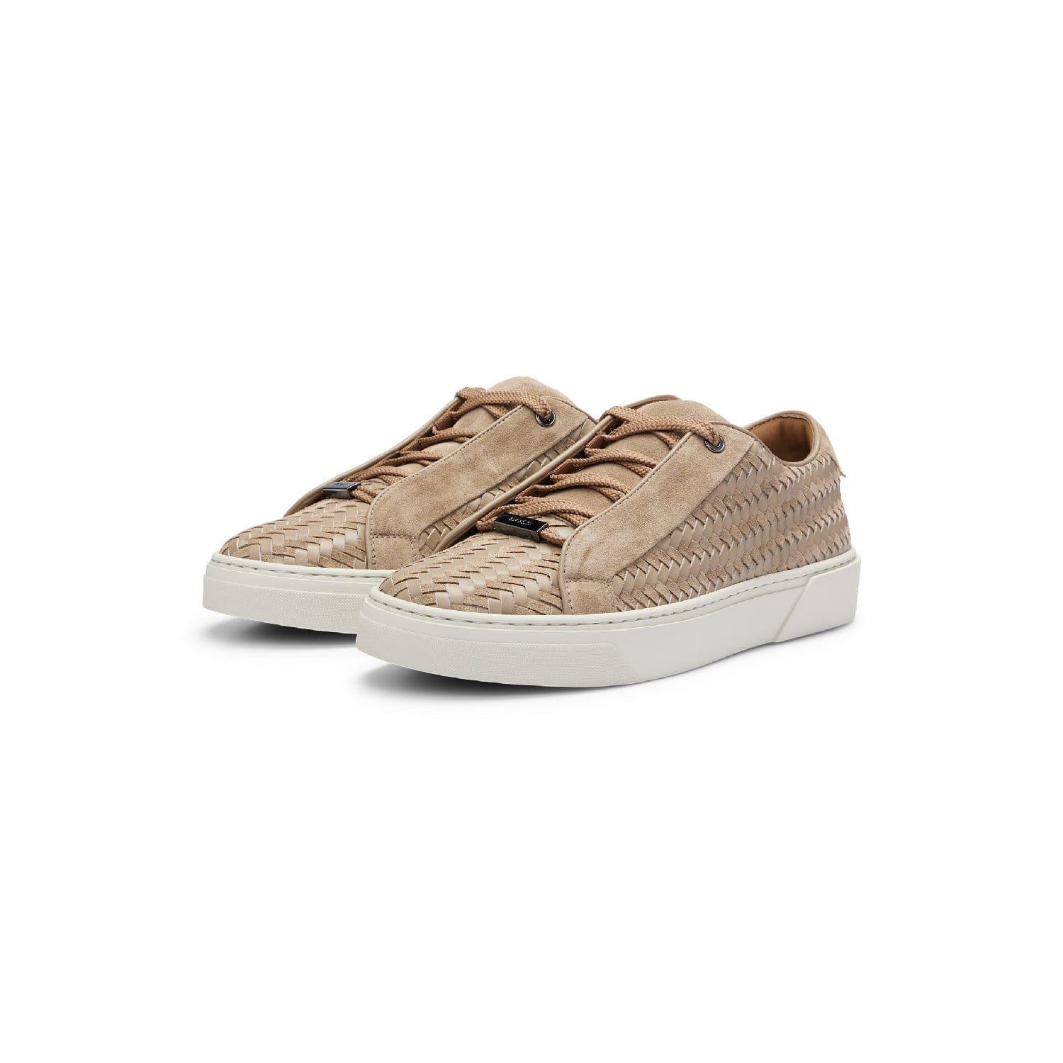 Beige - Boss - Gary Italian Made Woven Trainers - 3