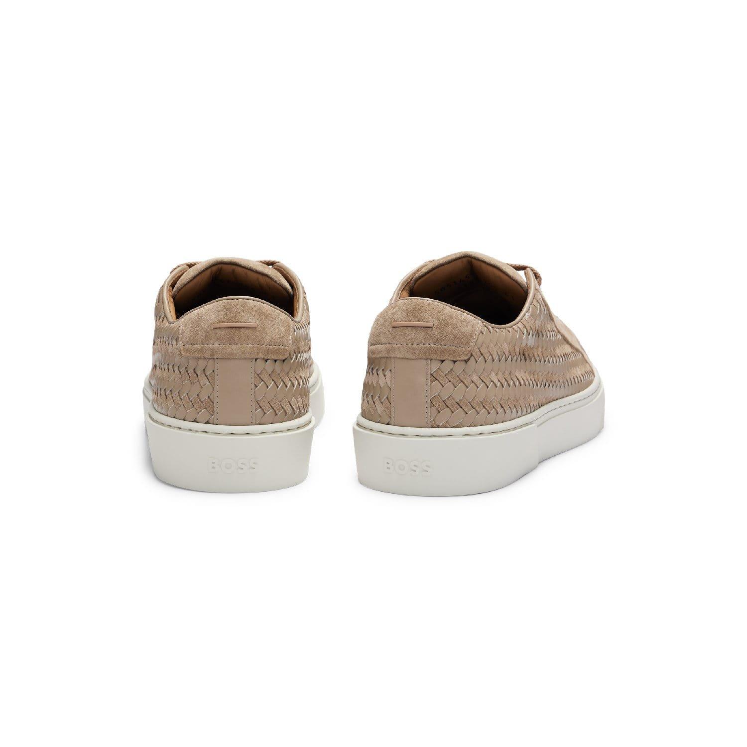 Beige - Boss - Gary Italian Made Woven Trainers - 7