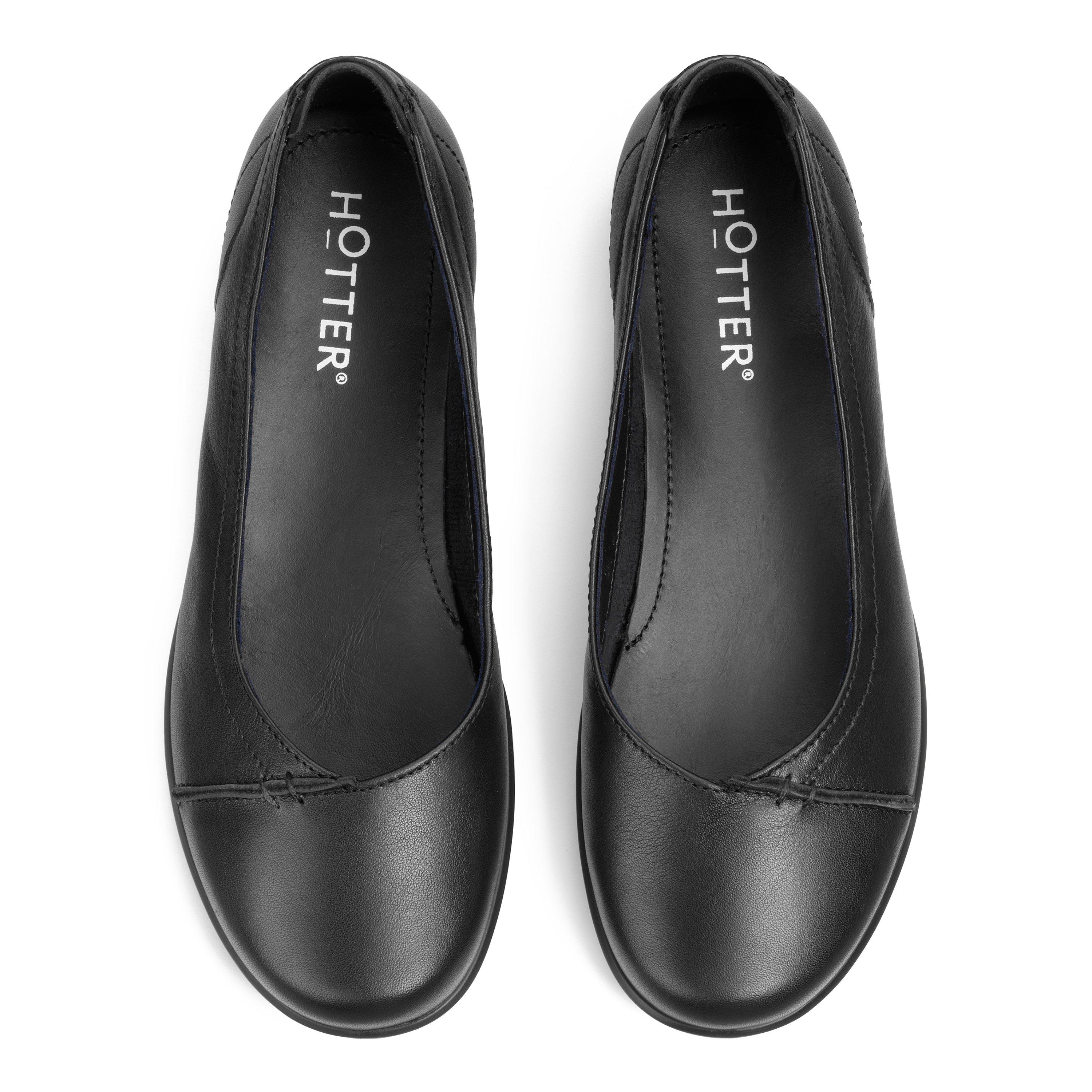 Black - Hotter - Robyn II Ballerina Pumps Wide Fit - 3