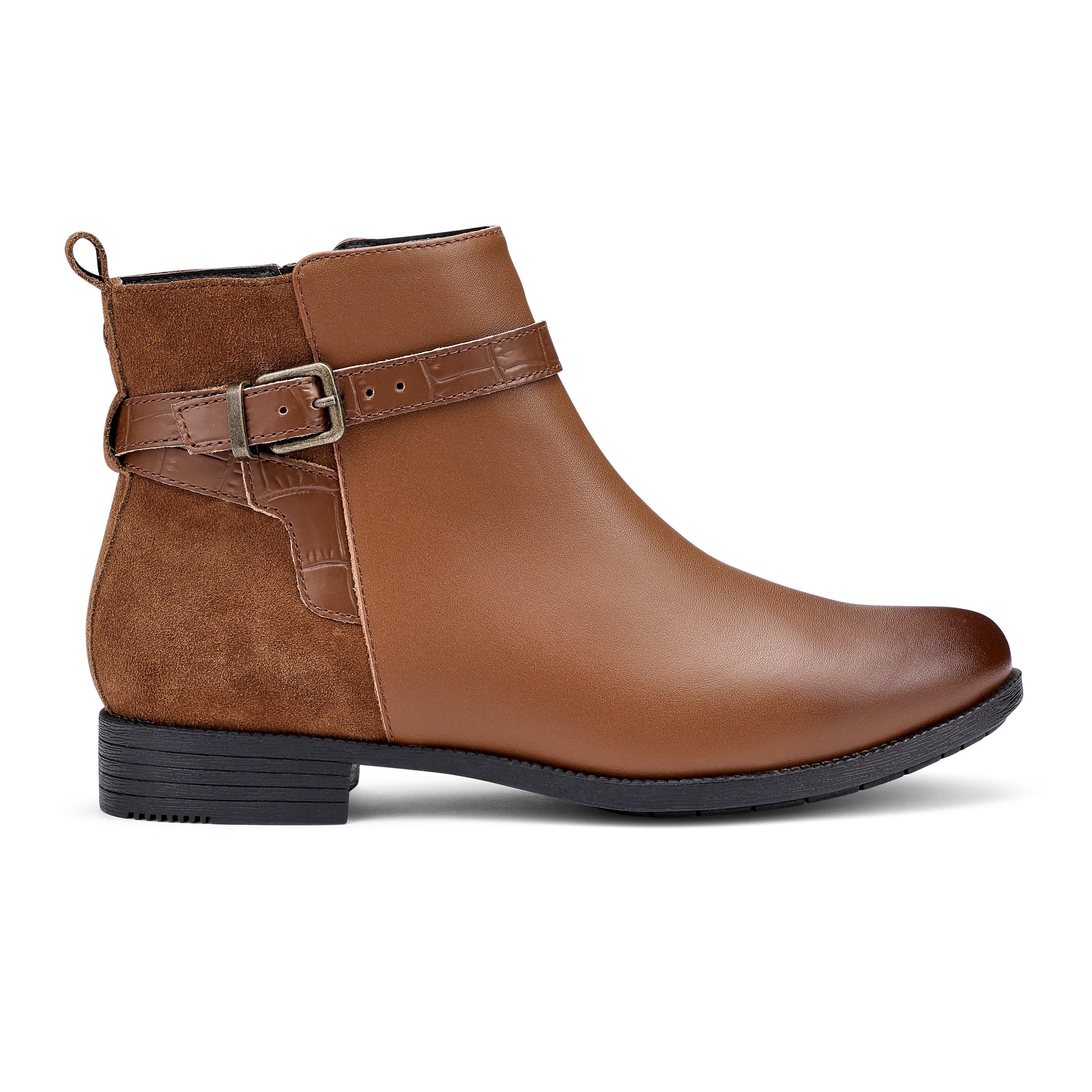 Hotter Women's Haydock Ankle Boots Standard Fit - Rich Tan-Croc - 5 (38)