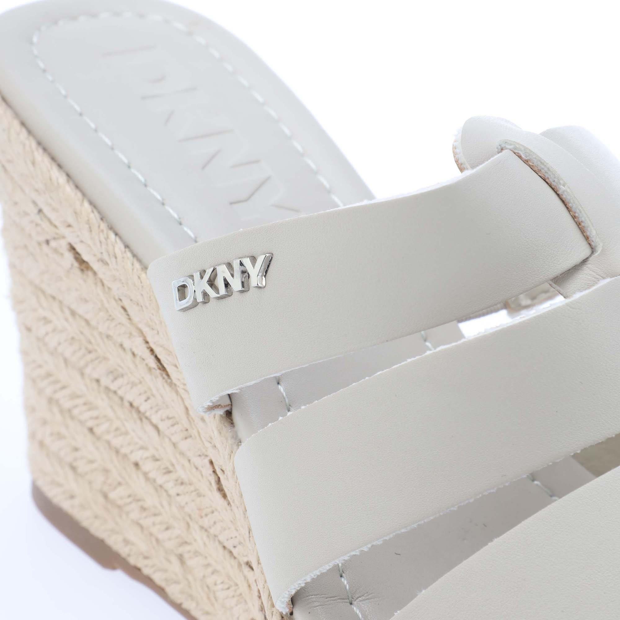 White - DKNY - Cintera Wedge Sandals - 5