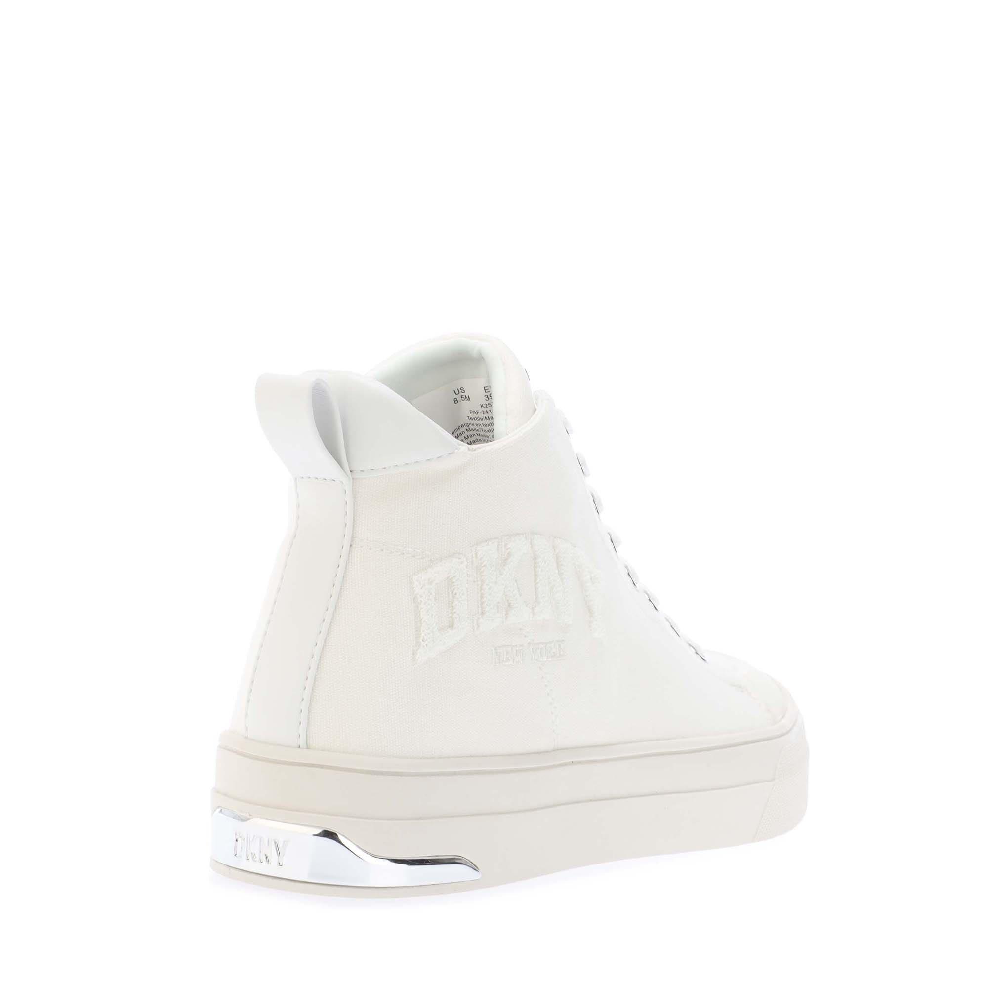 White - DKNY - Yaser Varsity Lace Mid Trainers - 3