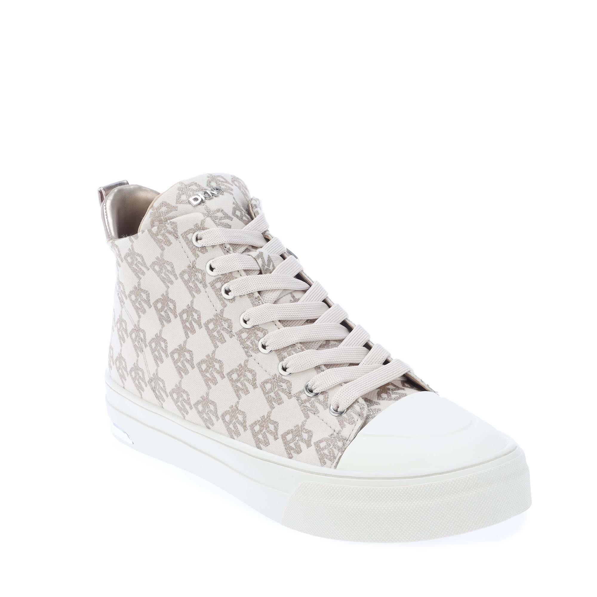 White - DKNY - Yaser Lace Up Mid Trainers - 2