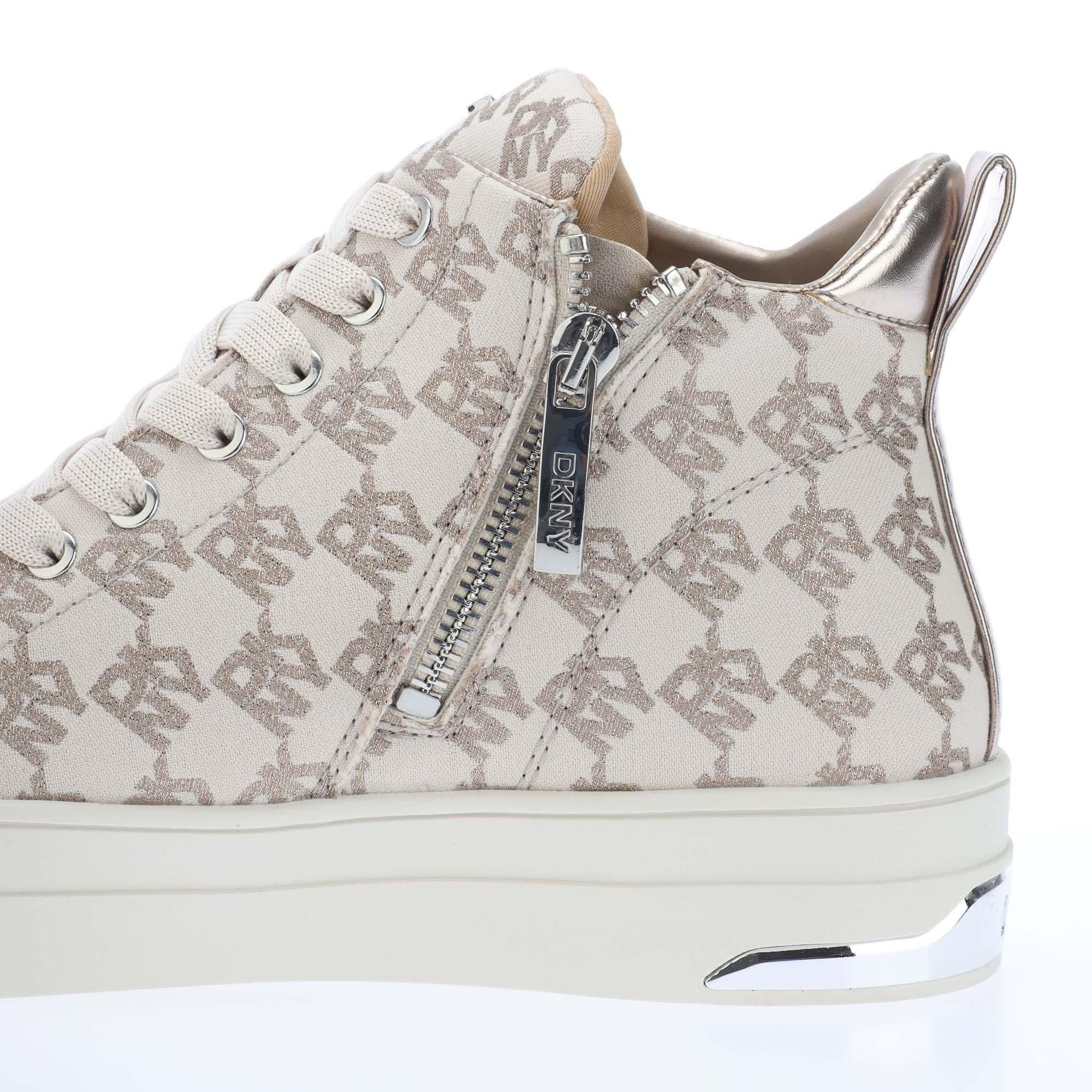 White - DKNY - Yaser Lace Up Mid Trainers - 6