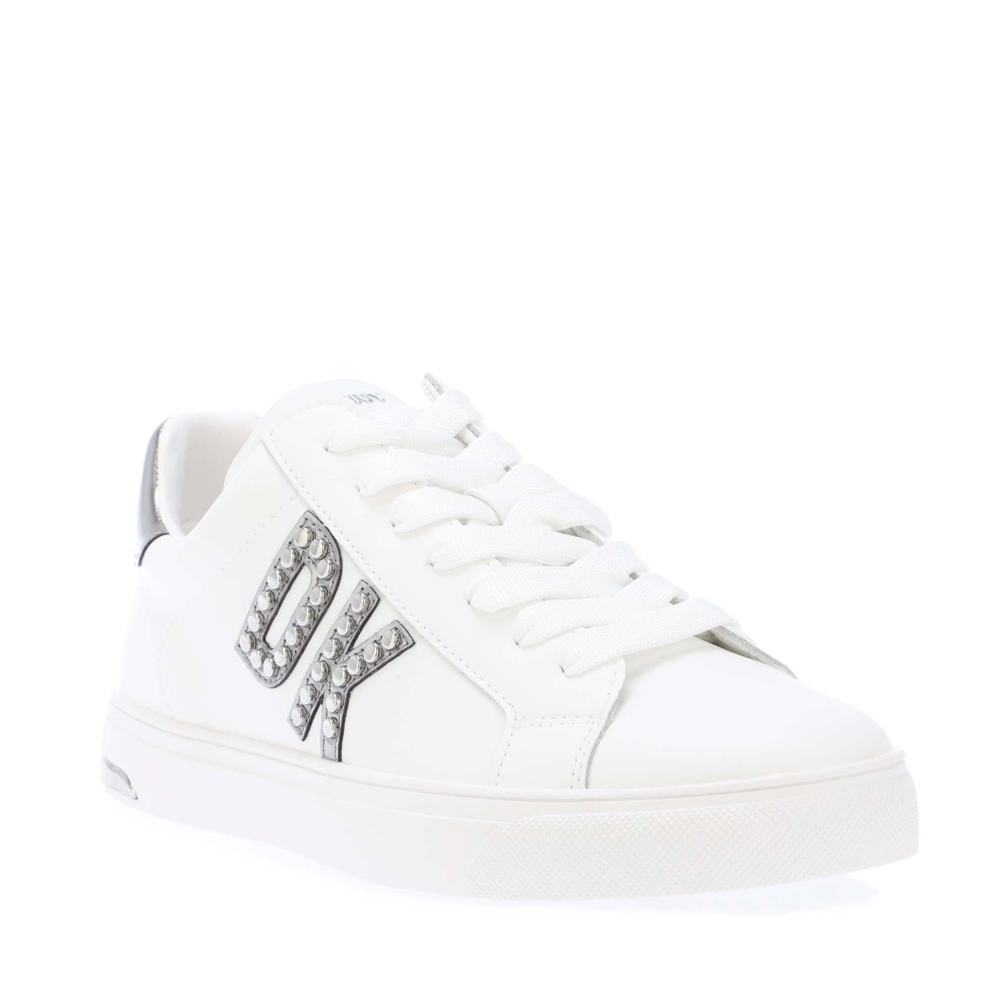 White Silver - DKNY - Abeni Lace Up Trainers - 2