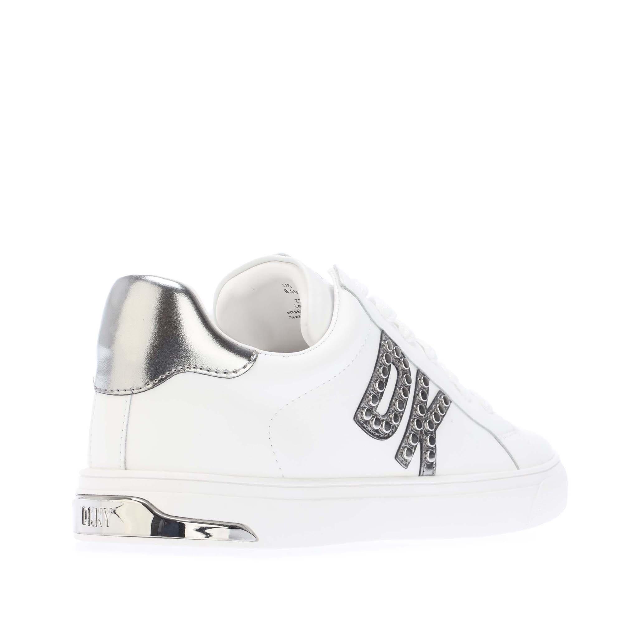 White Silver - DKNY - Abeni Lace Up Trainers - 3