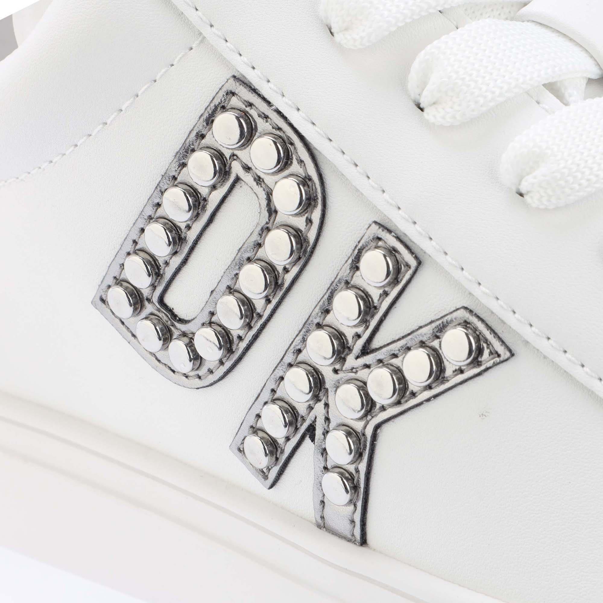 White Silver - DKNY - Abeni Lace Up Trainers - 5