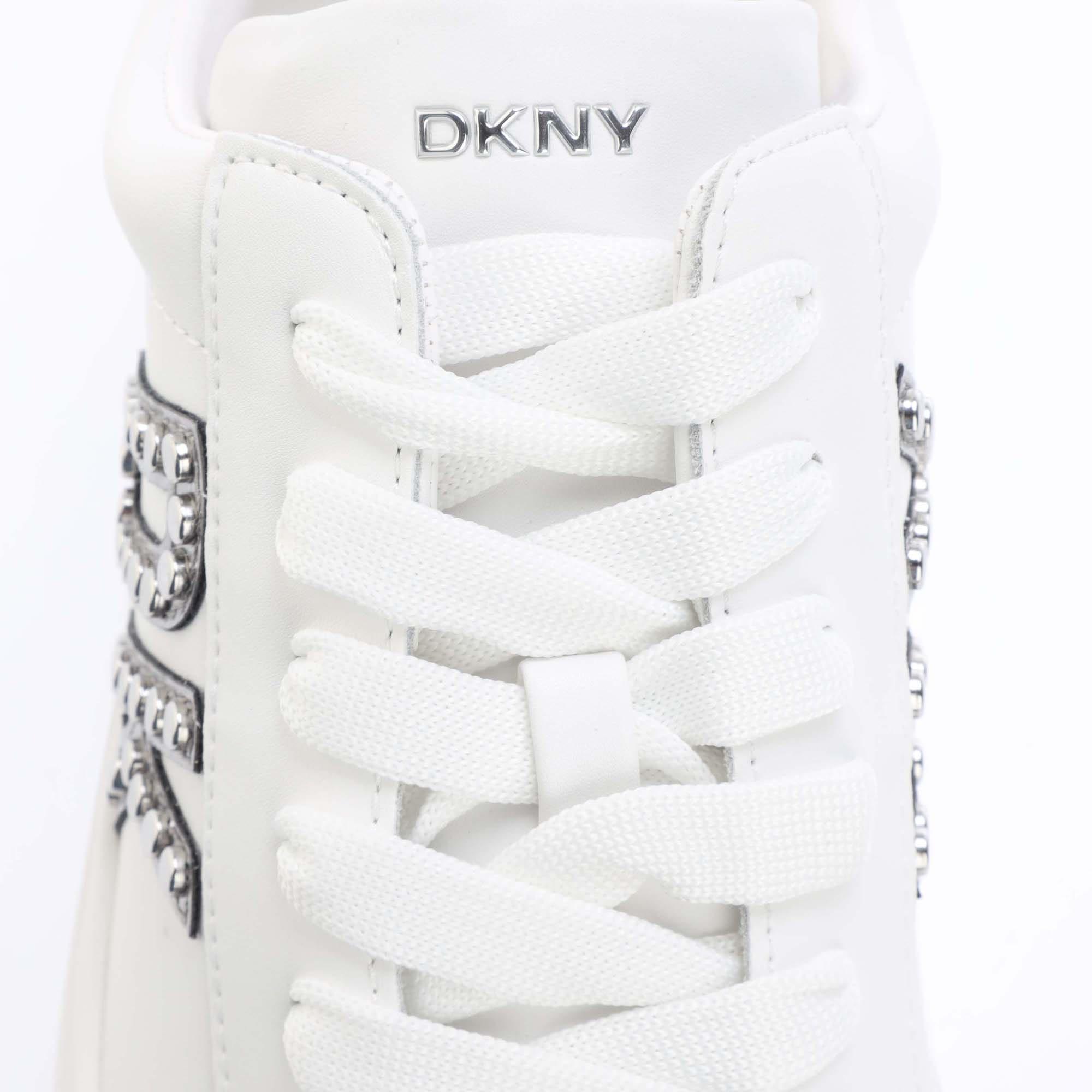 White Silver - DKNY - Abeni Lace Up Trainers - 6