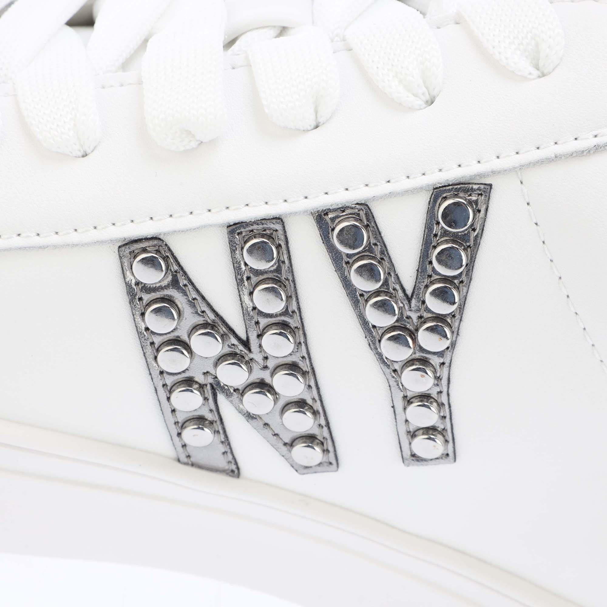 White Silver - DKNY - Abeni Lace Up Trainers - 7