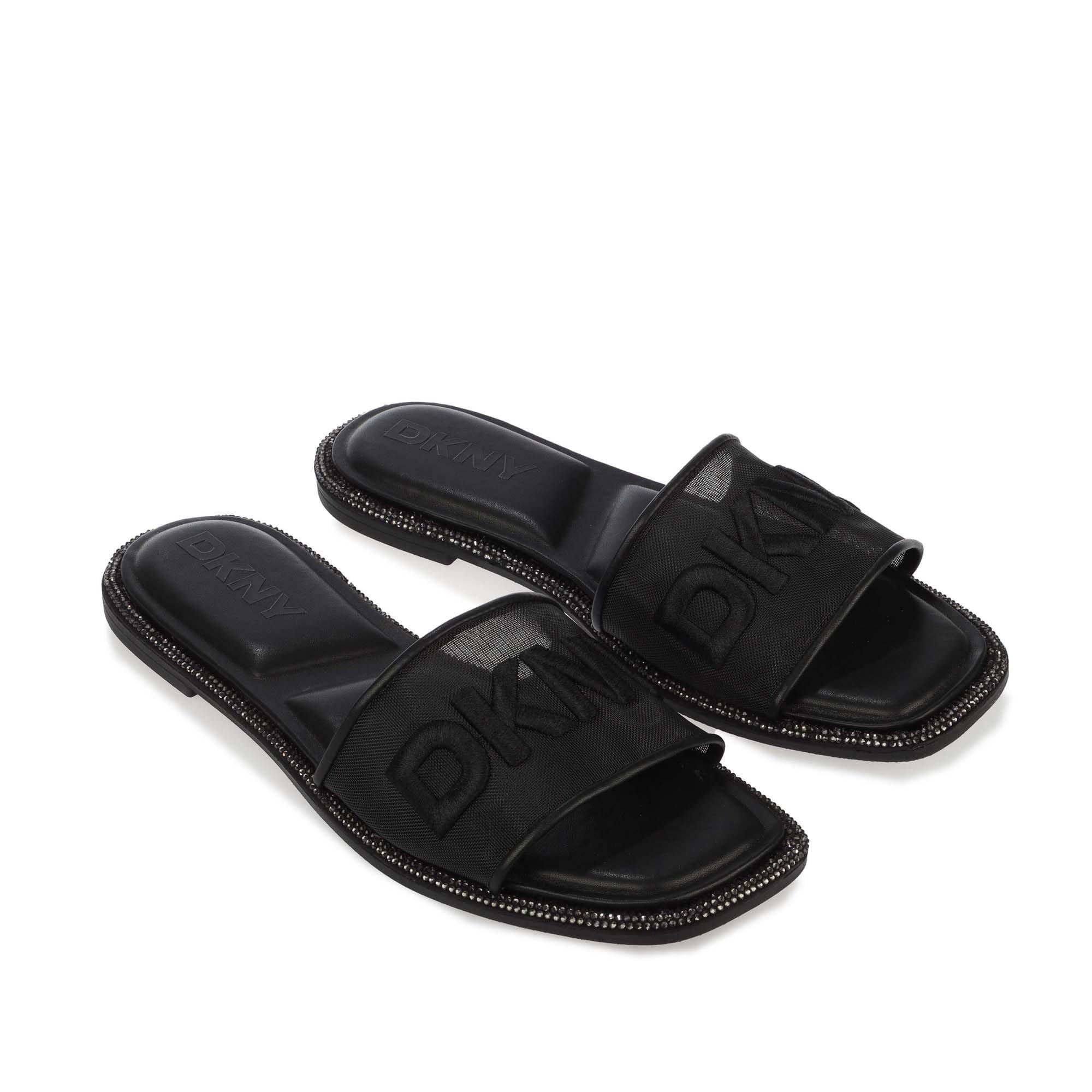 Black - DKNY - Badin Logo Flat Sandals - 1