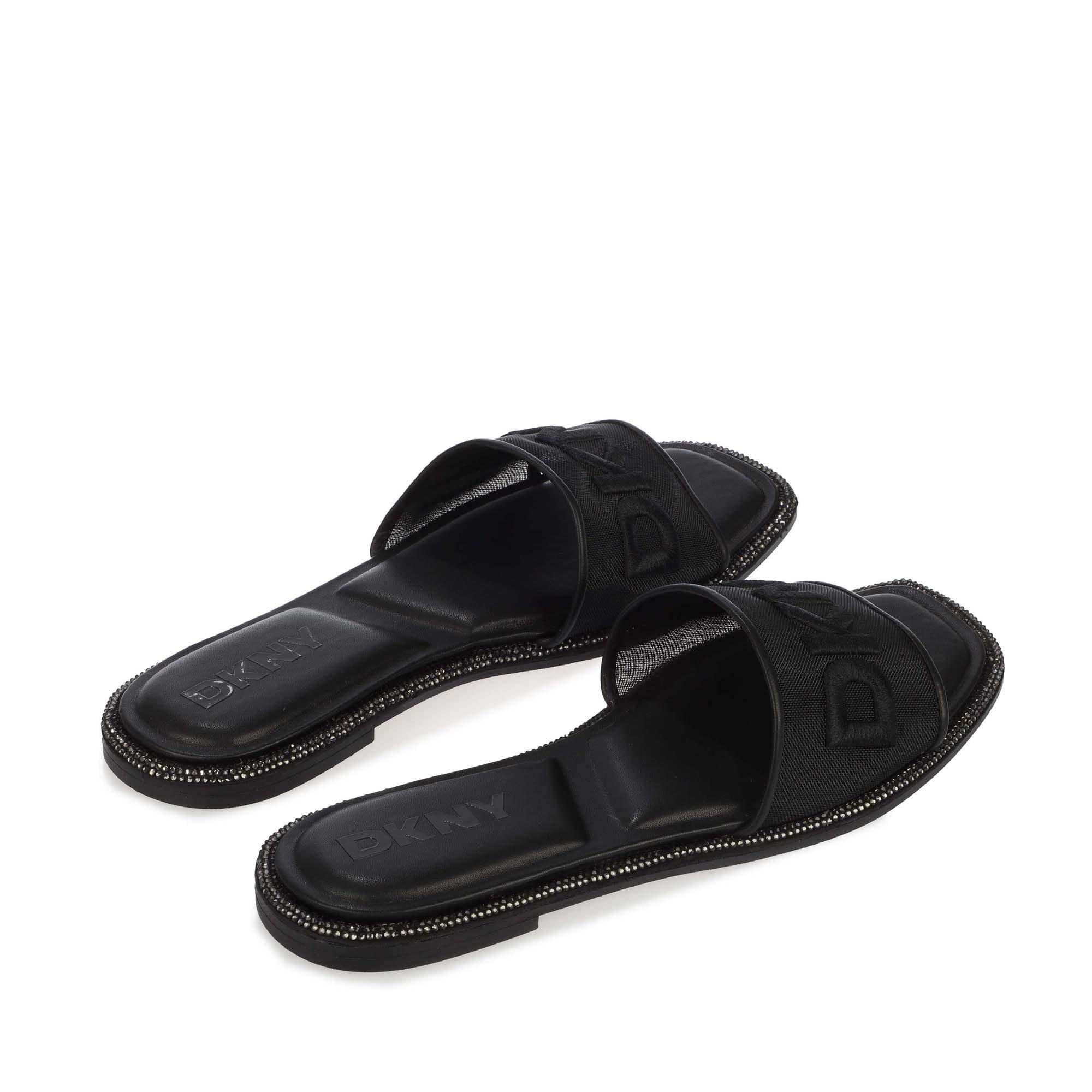 Black - DKNY - Badin Logo Flat Sandals - 2