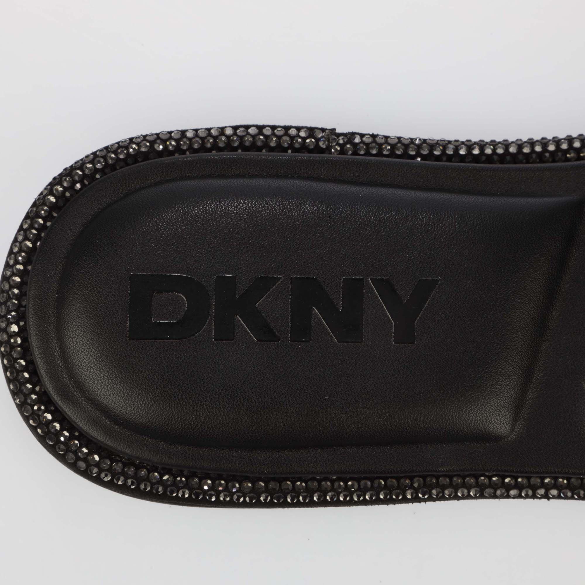 Black - DKNY - Badin Logo Flat Sandals - 5