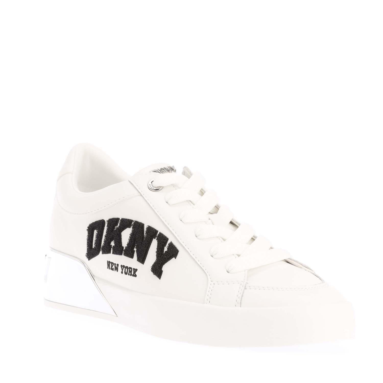 White - DKNY - Maben Varsity  Lace Up Trainers - 2