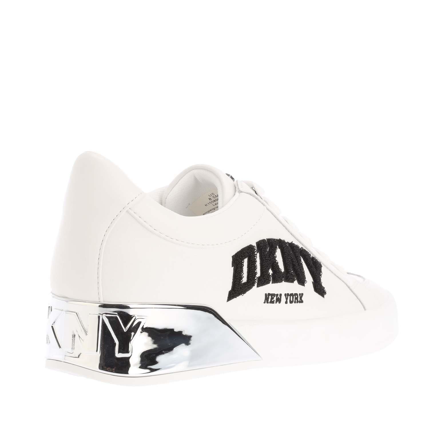 White - DKNY - Maben Varsity  Lace Up Trainers - 3