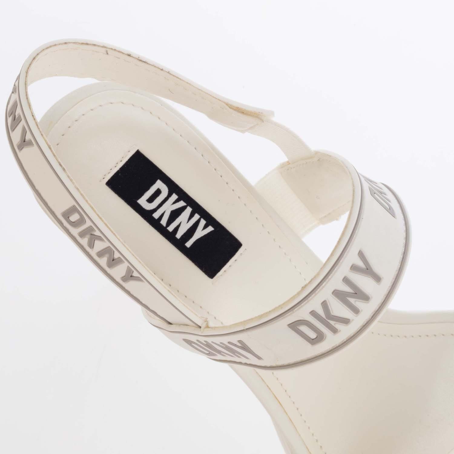 White Silver - DKNY - Balder Slingback Open Toe Heel Sandals - 5