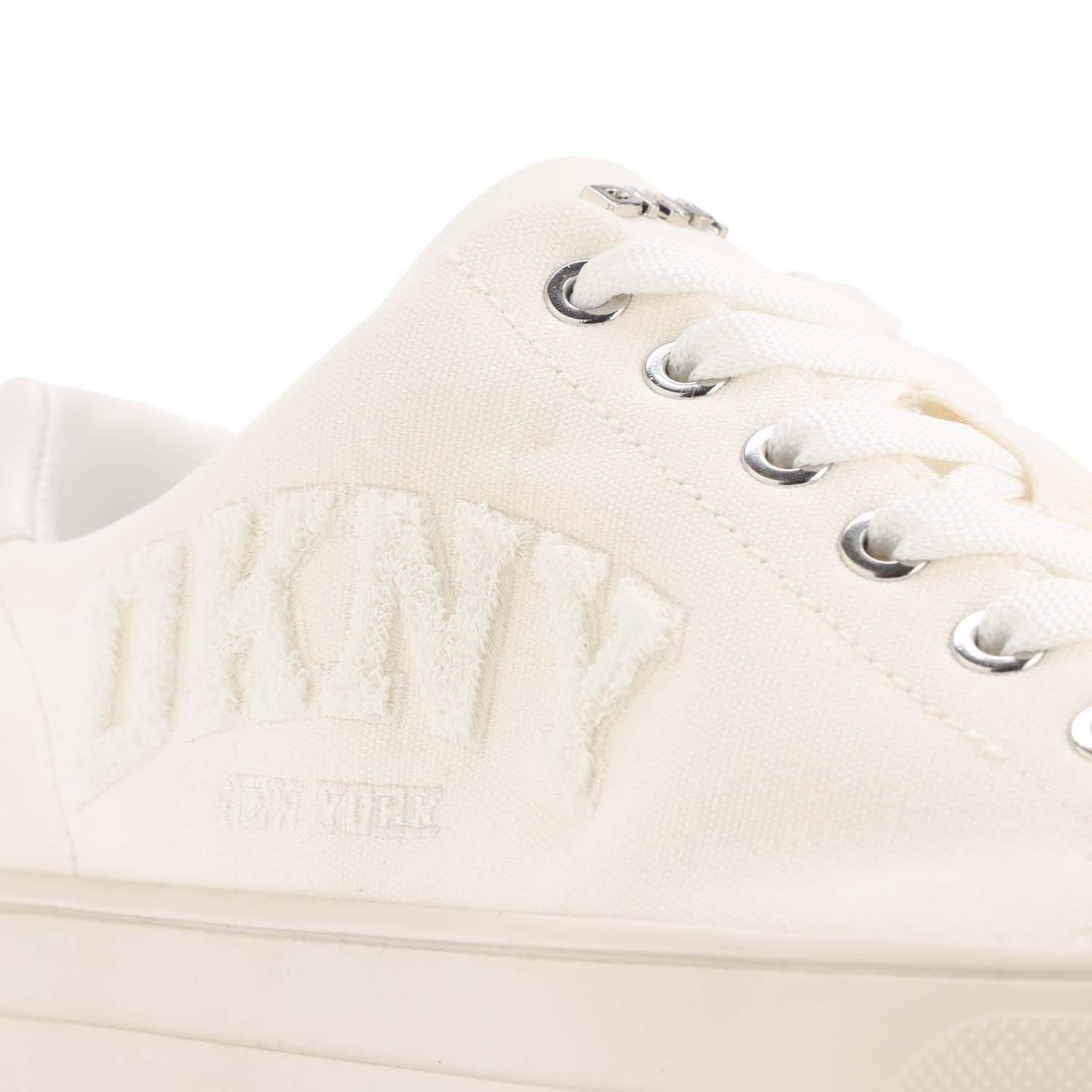 White - DKNY - York Varsity Lace Up Trainers - 5