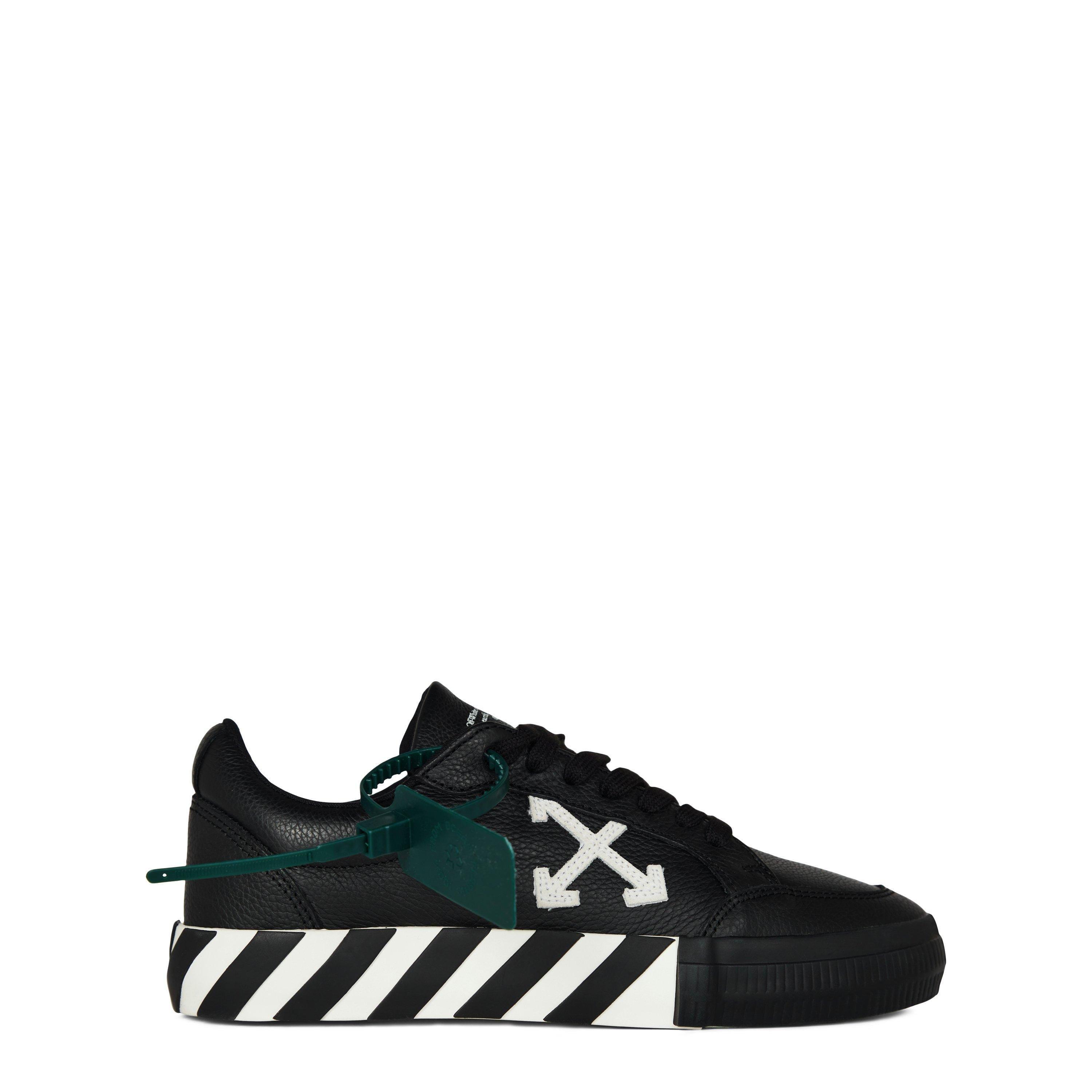 Black-White - Off White - Low Vulcanized Leather Trainers - 1