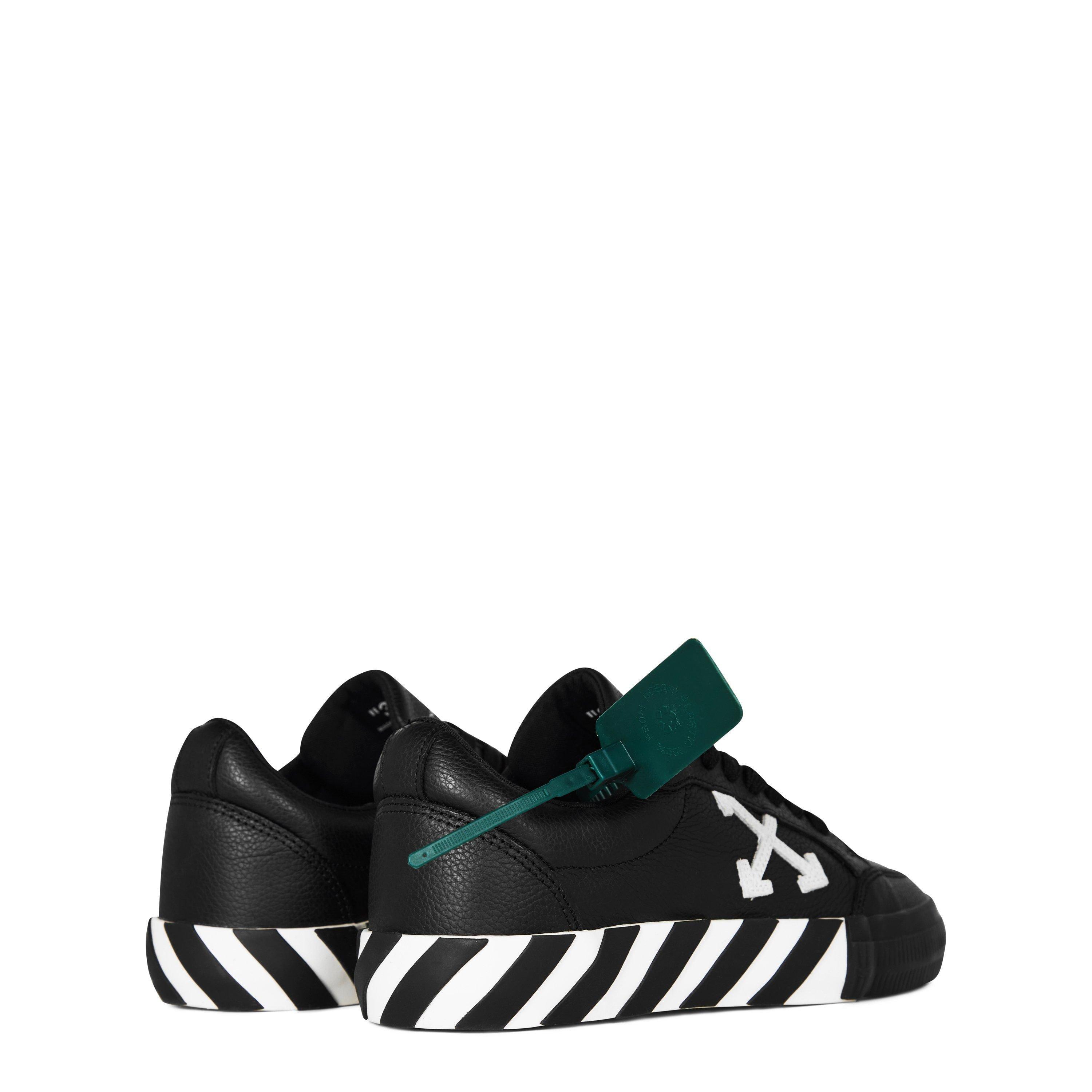 Black-White - Off White - Low Vulcanized Leather Trainers - 5