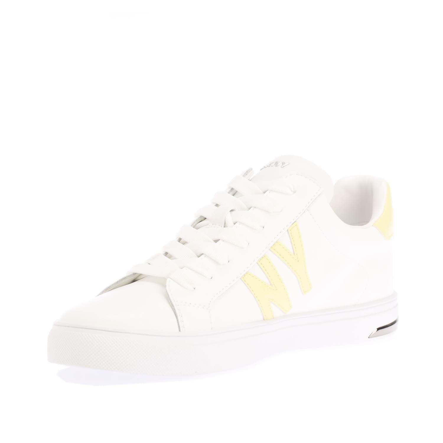 White - DKNY - Abeni Lace Up Trainers - 3