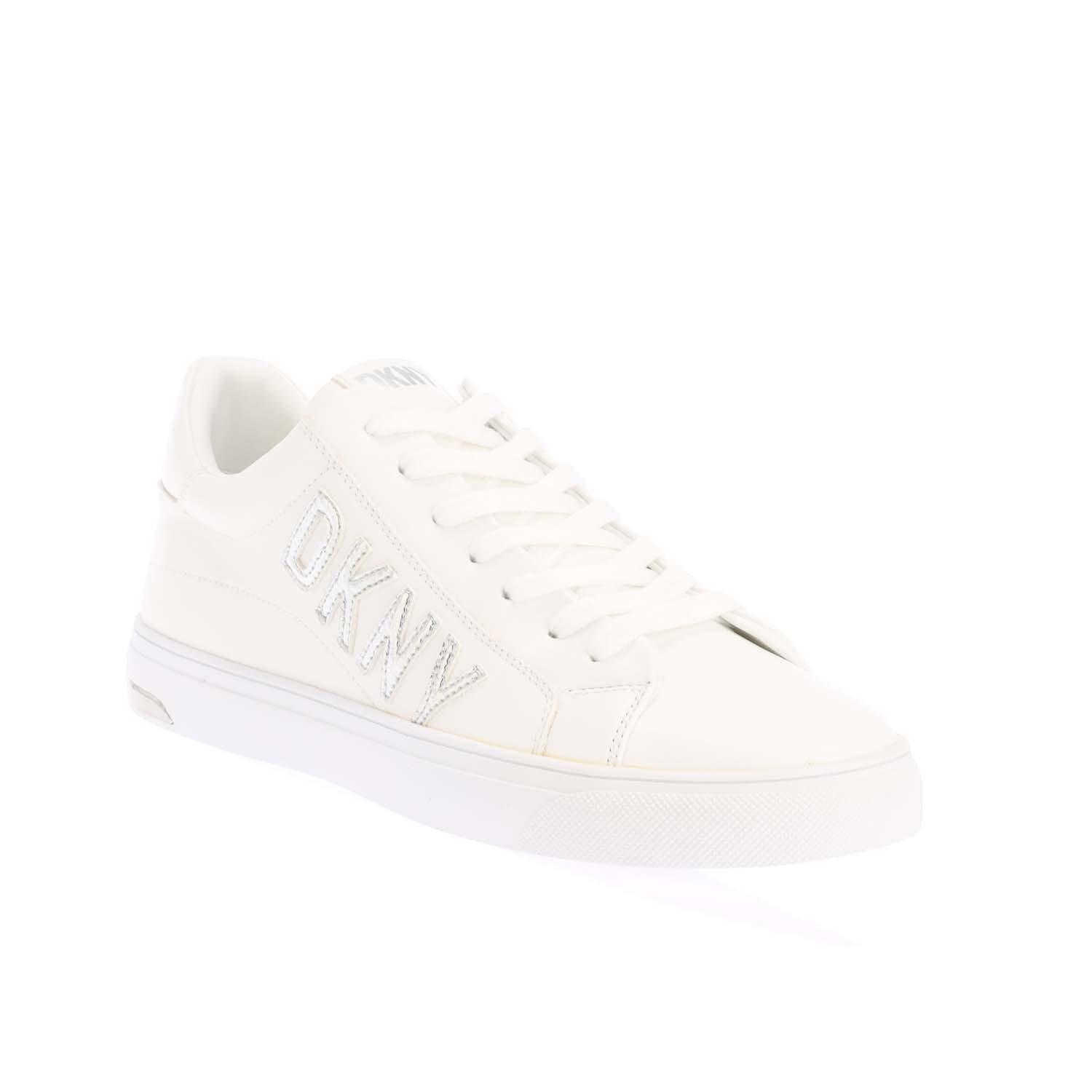 White Silver - DKNY - Adira Lace Up Low Trainers - 2
