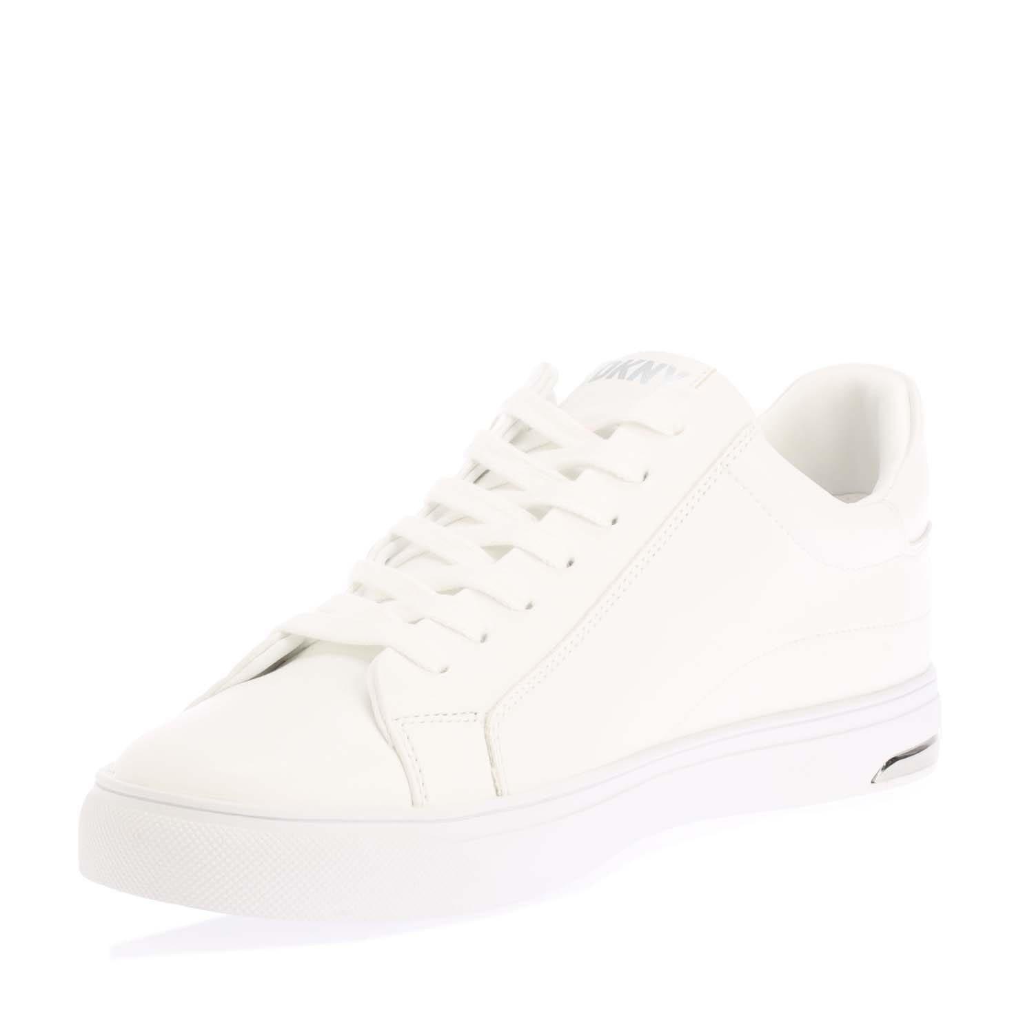 White Silver - DKNY - Adira Lace Up Low Trainers - 3