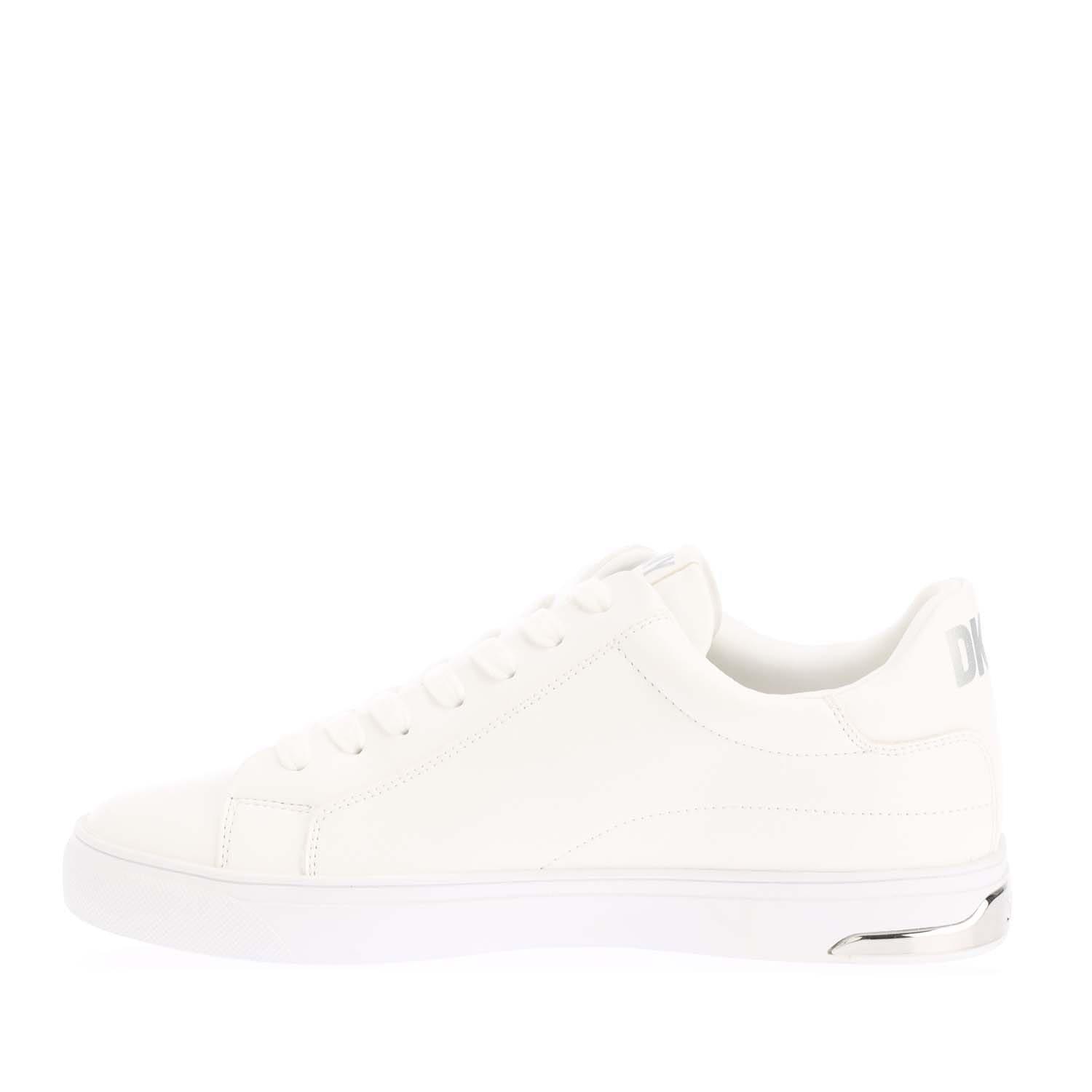 White Silver - DKNY - Adira Lace Up Low Trainers - 4