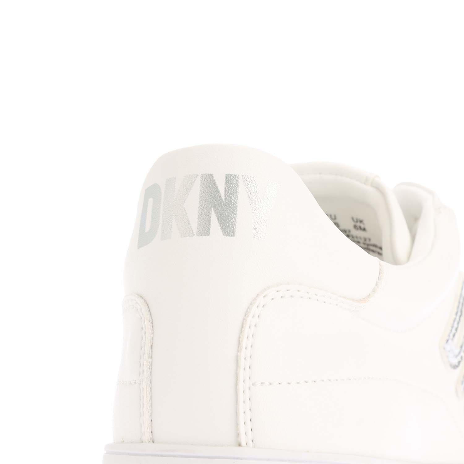 White Silver - DKNY - Adira Lace Up Low Trainers - 5