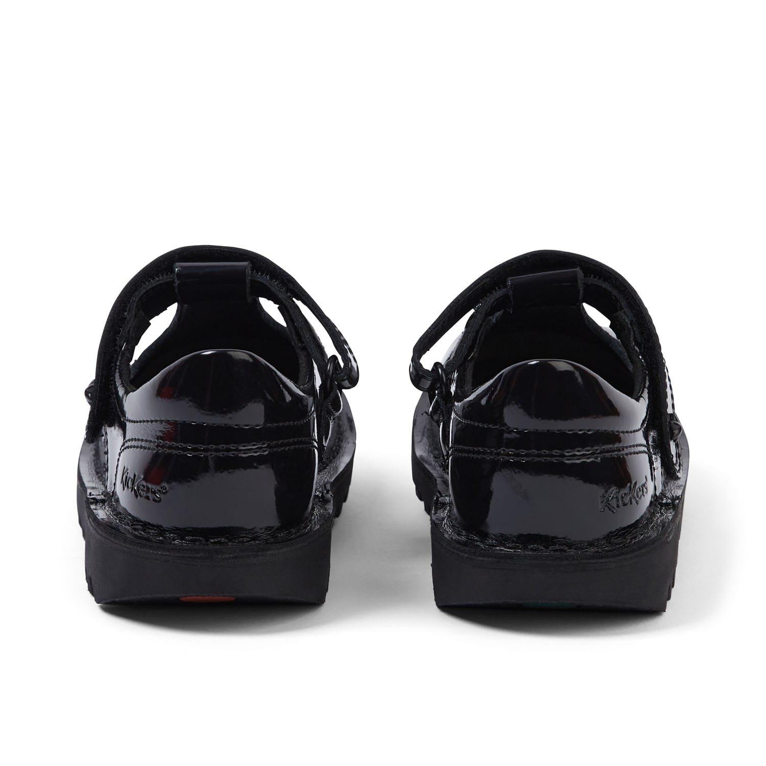 Black - Kickers - Kids Kick T Stardust Patent Shoe - 5