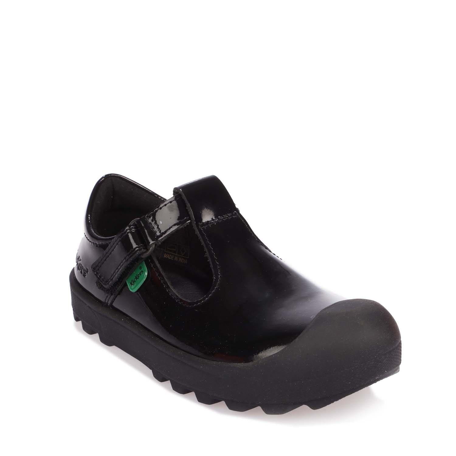 Black - Kickers - Plunk Patent Shoe - 2