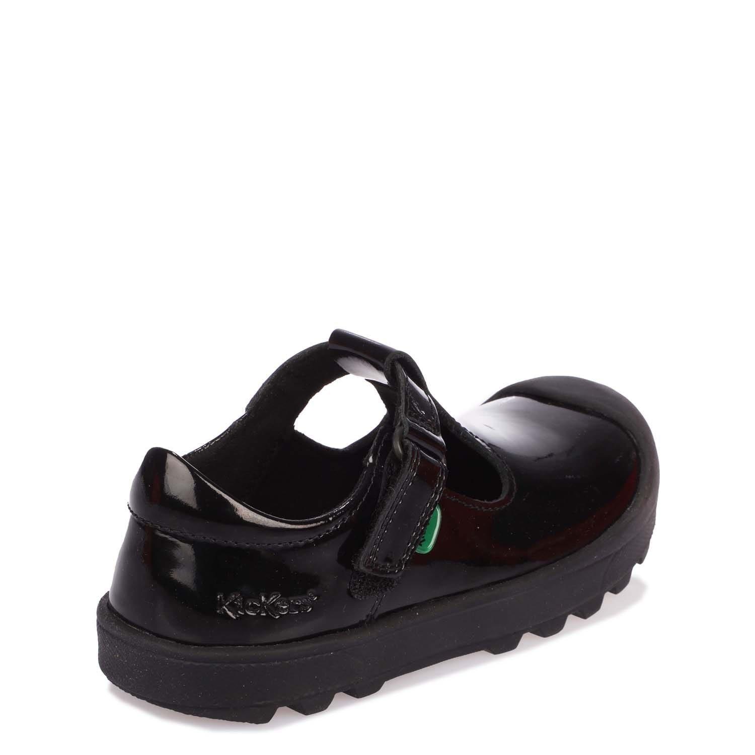 Black - Kickers - Plunk Patent Shoe - 3