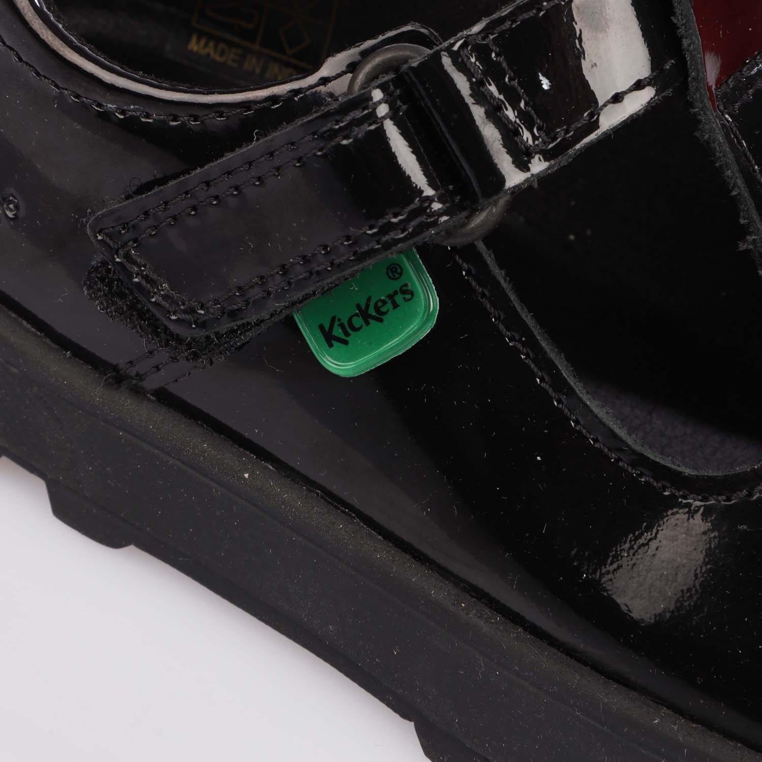 Black - Kickers - Plunk Patent Shoe - 5