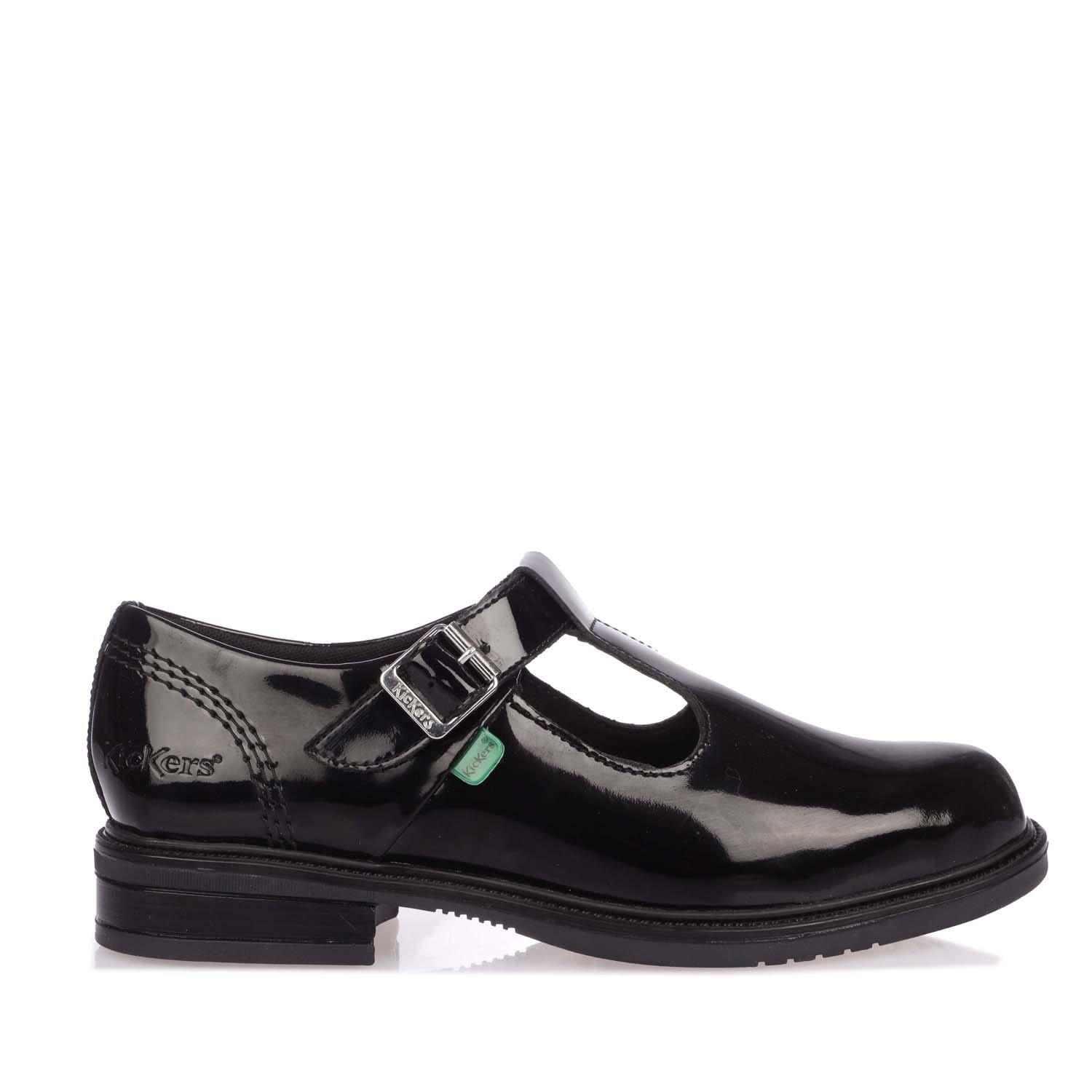 Black - Kickers - Lach T-Bar Patent Shoe - 1