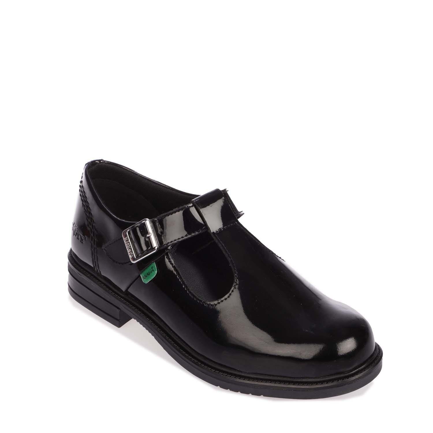 Black - Kickers - Lach T-Bar Patent Shoe - 2