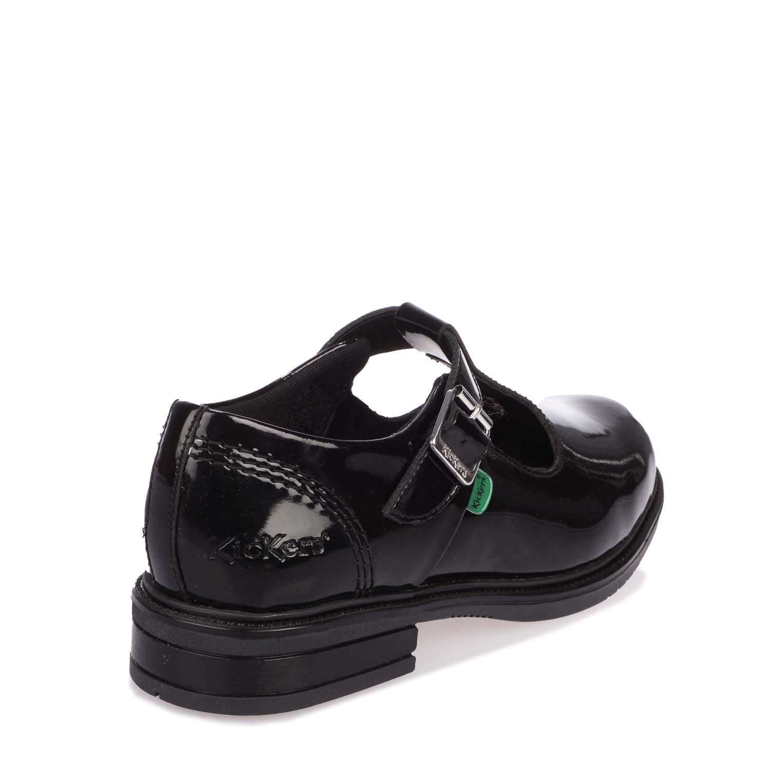Black - Kickers - Lach T-Bar Patent Shoe - 3