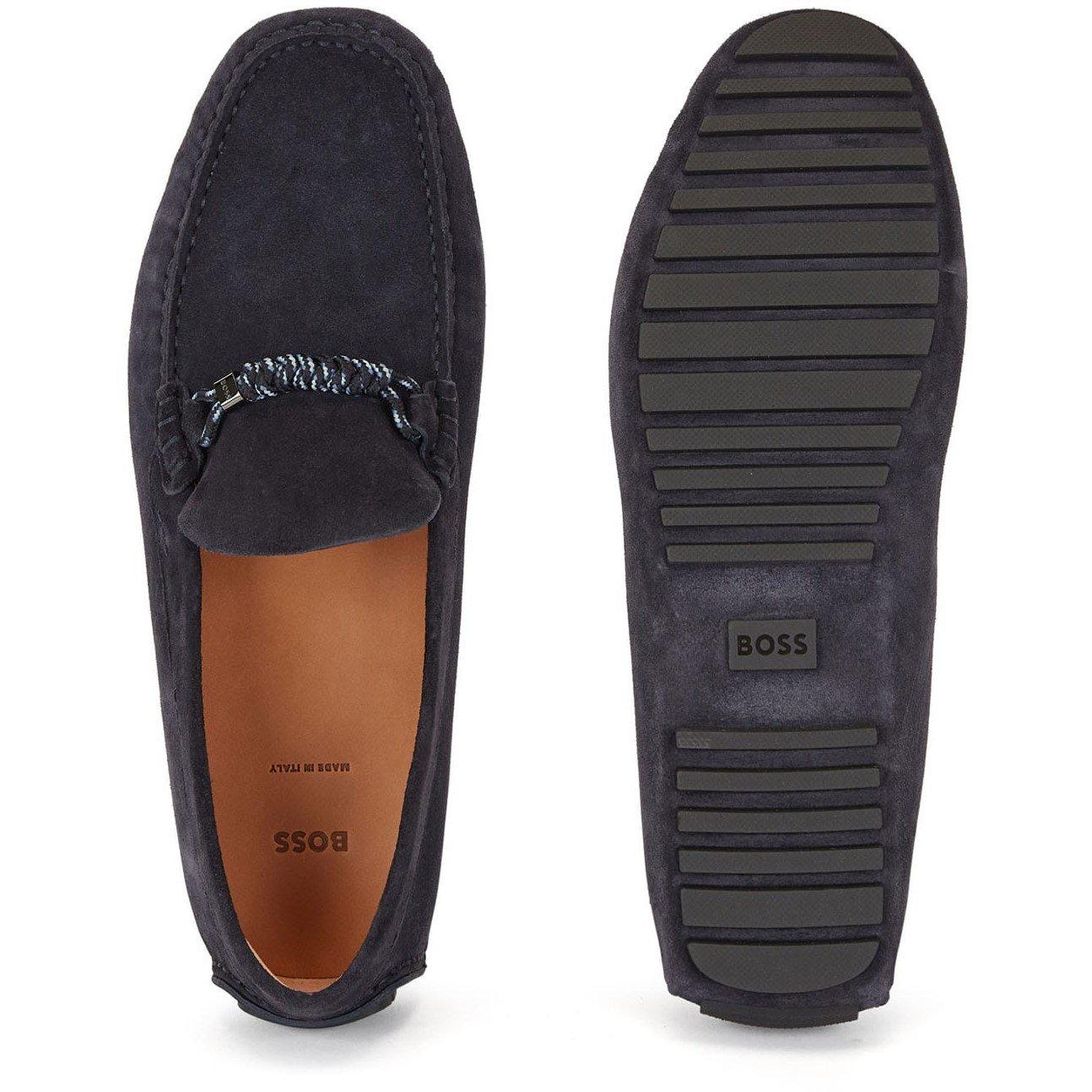 Dark Blue - Boss - Driver Moccasin Shoes - 5