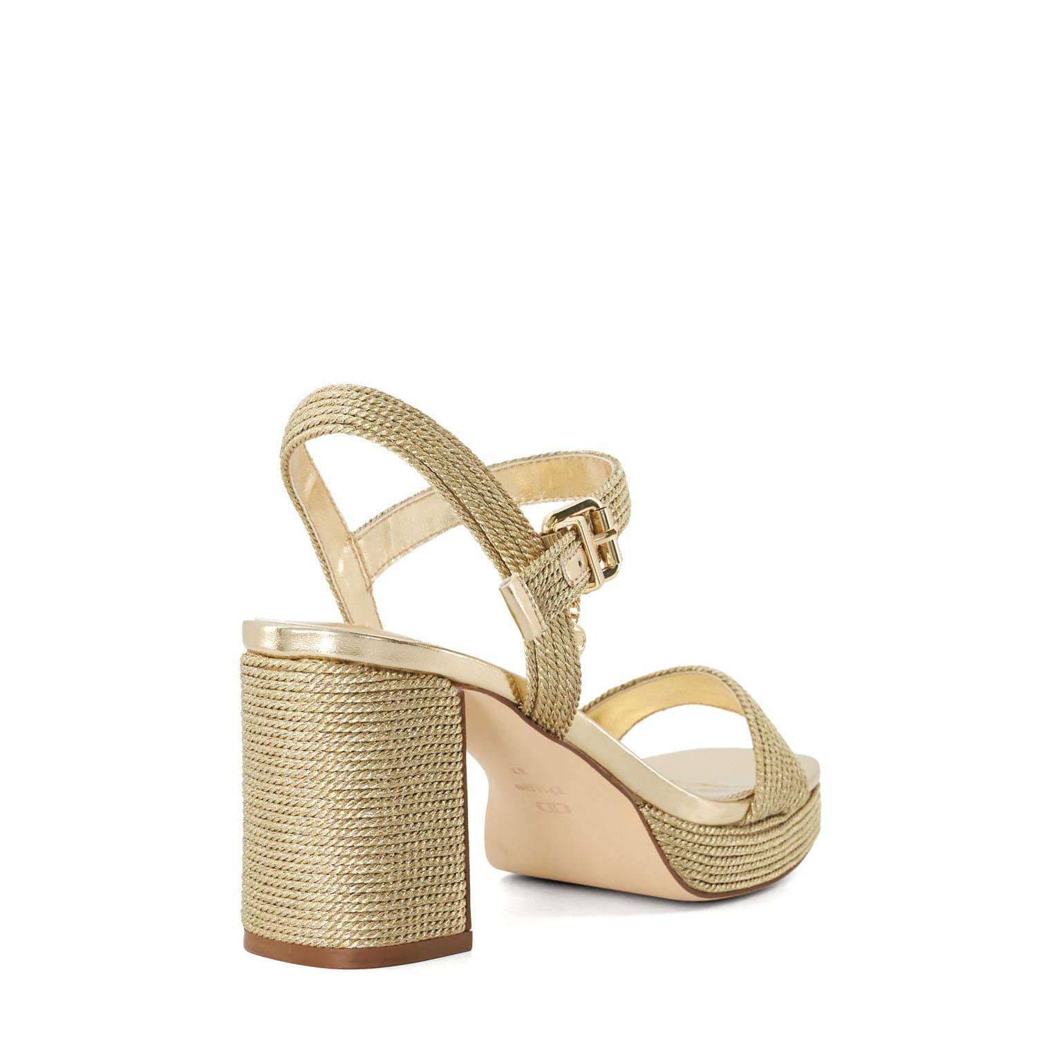 Gold - Dune London - Motive Mid-Platform Sandals - 3