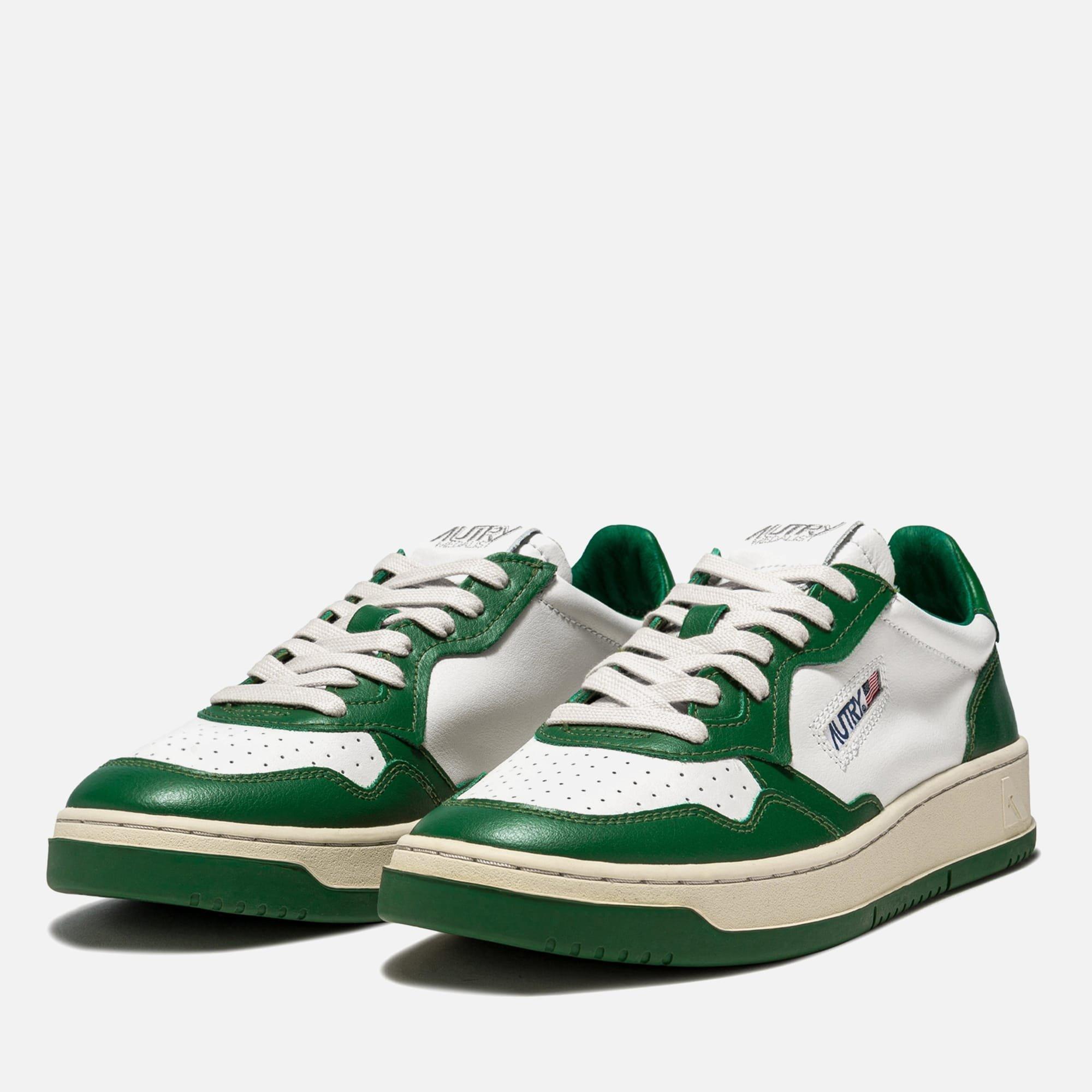 White Green - Autry - Bicolour Leather Court Trainers - 2