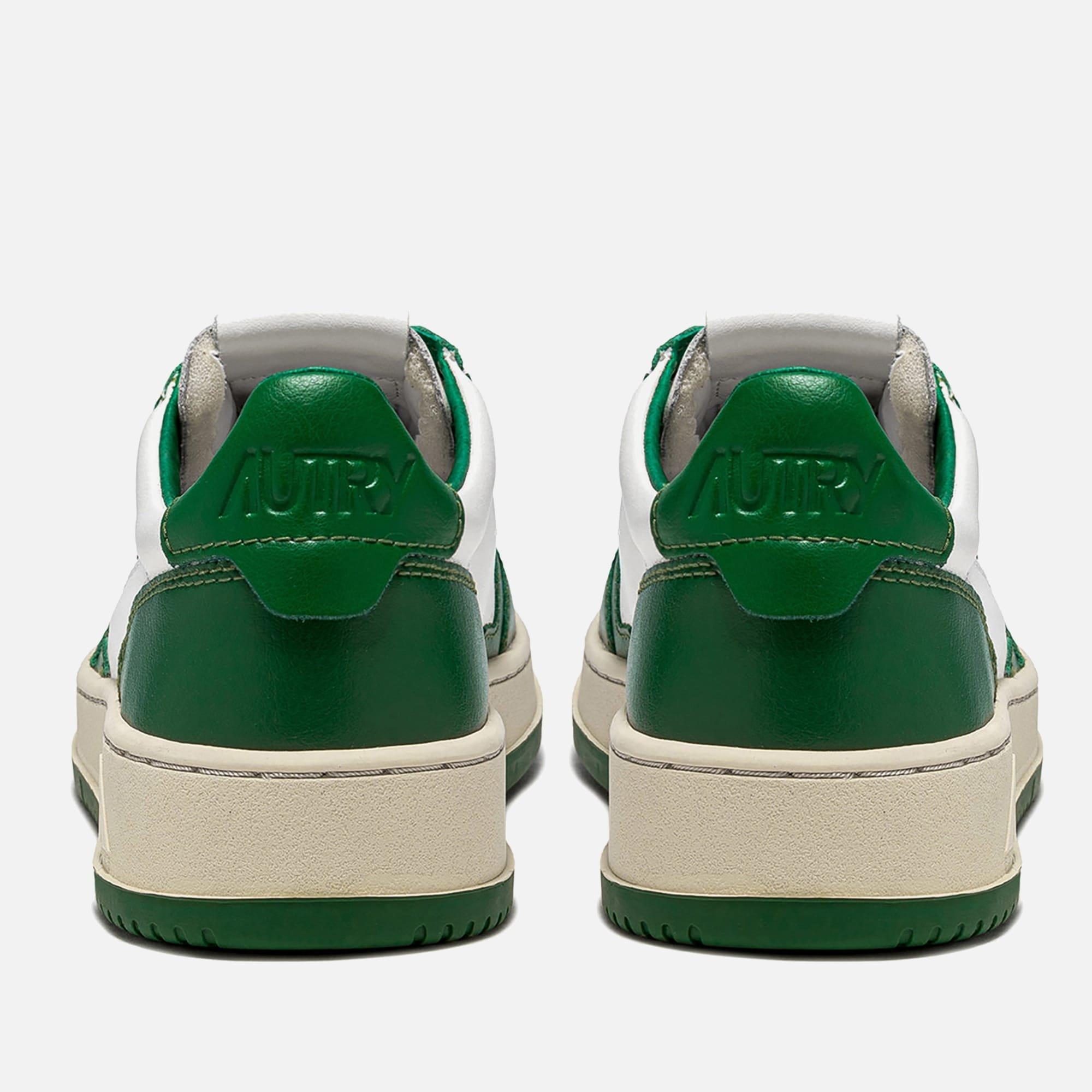 White Green - Autry - Bicolour Leather Court Trainers - 3