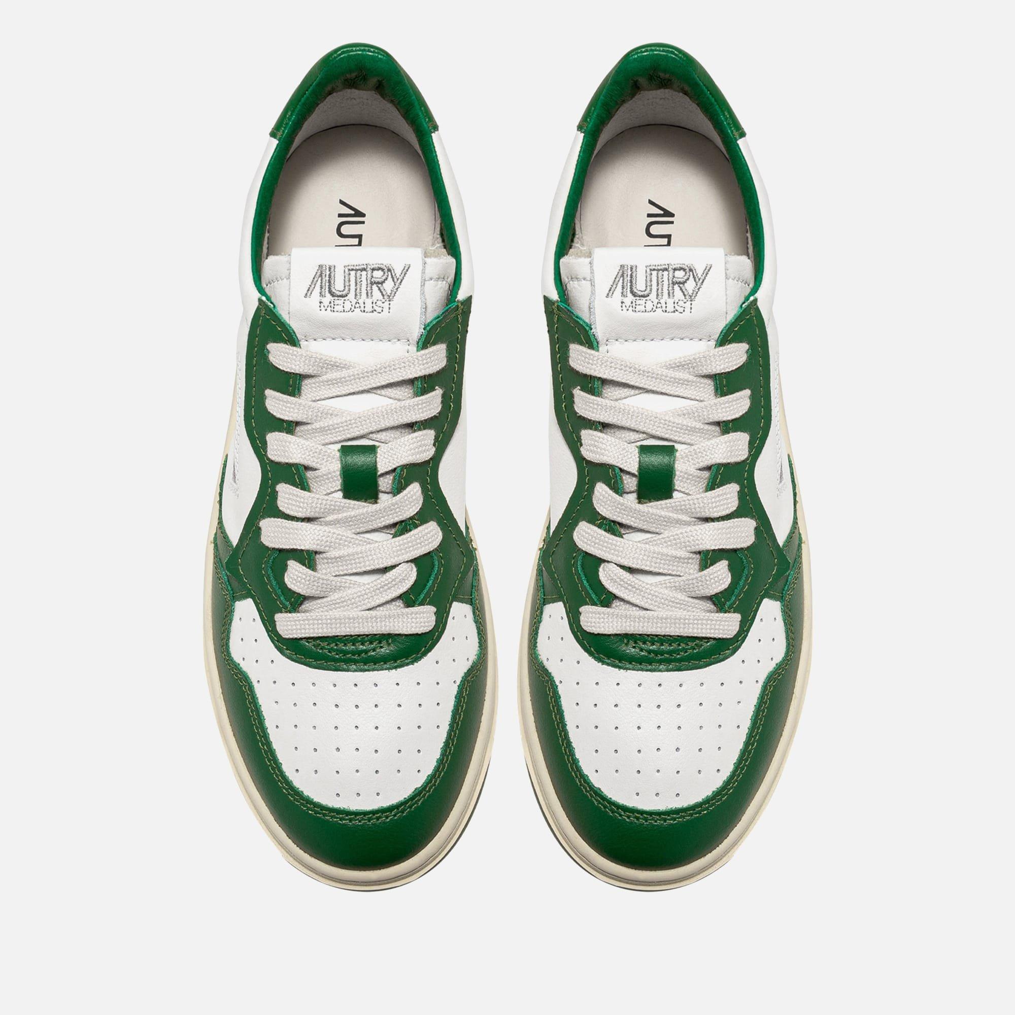 White Green - Autry - Bicolour Leather Court Trainers - 4